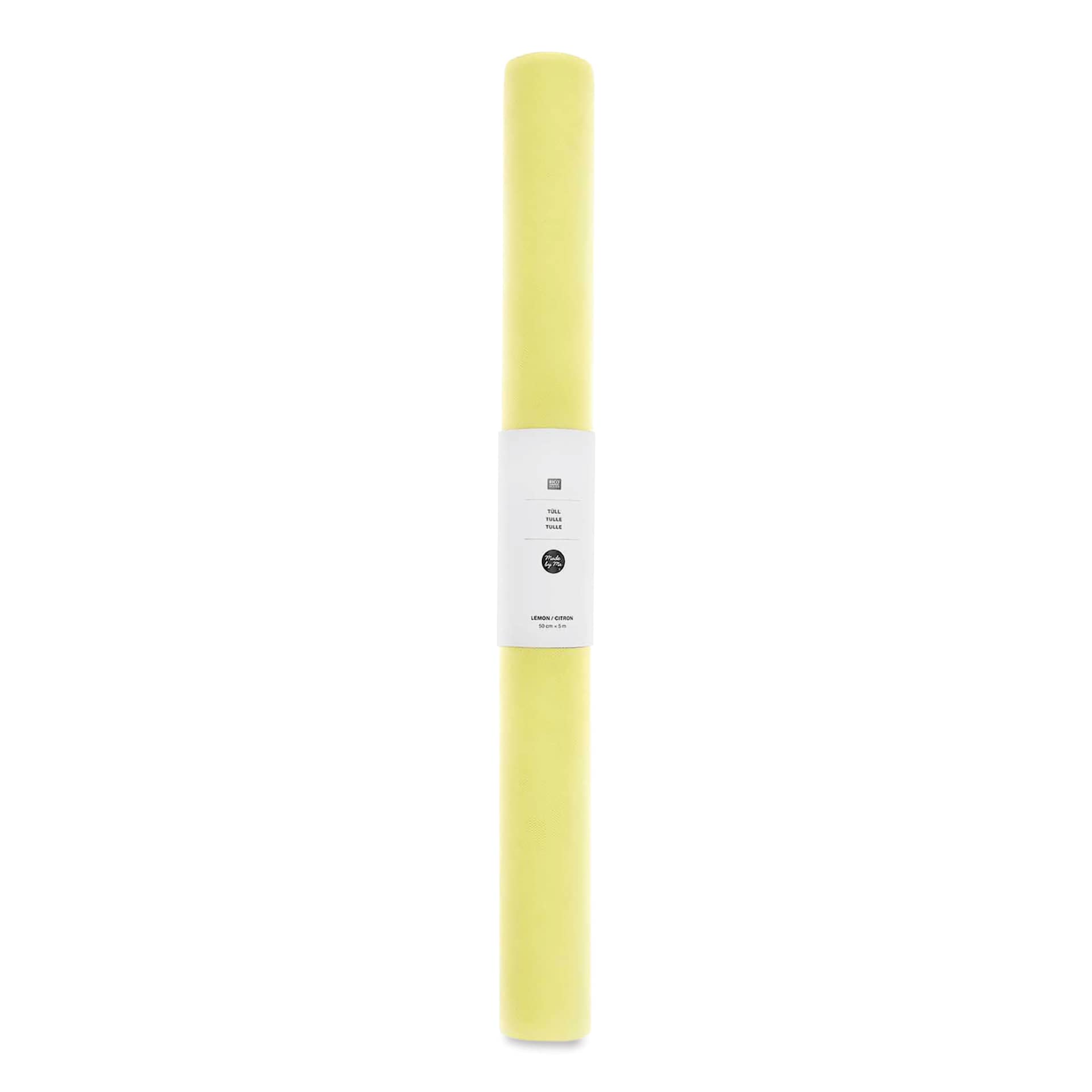 Rico Design Tulle Roll - Lemon, 50 cm x 5 m in packaging