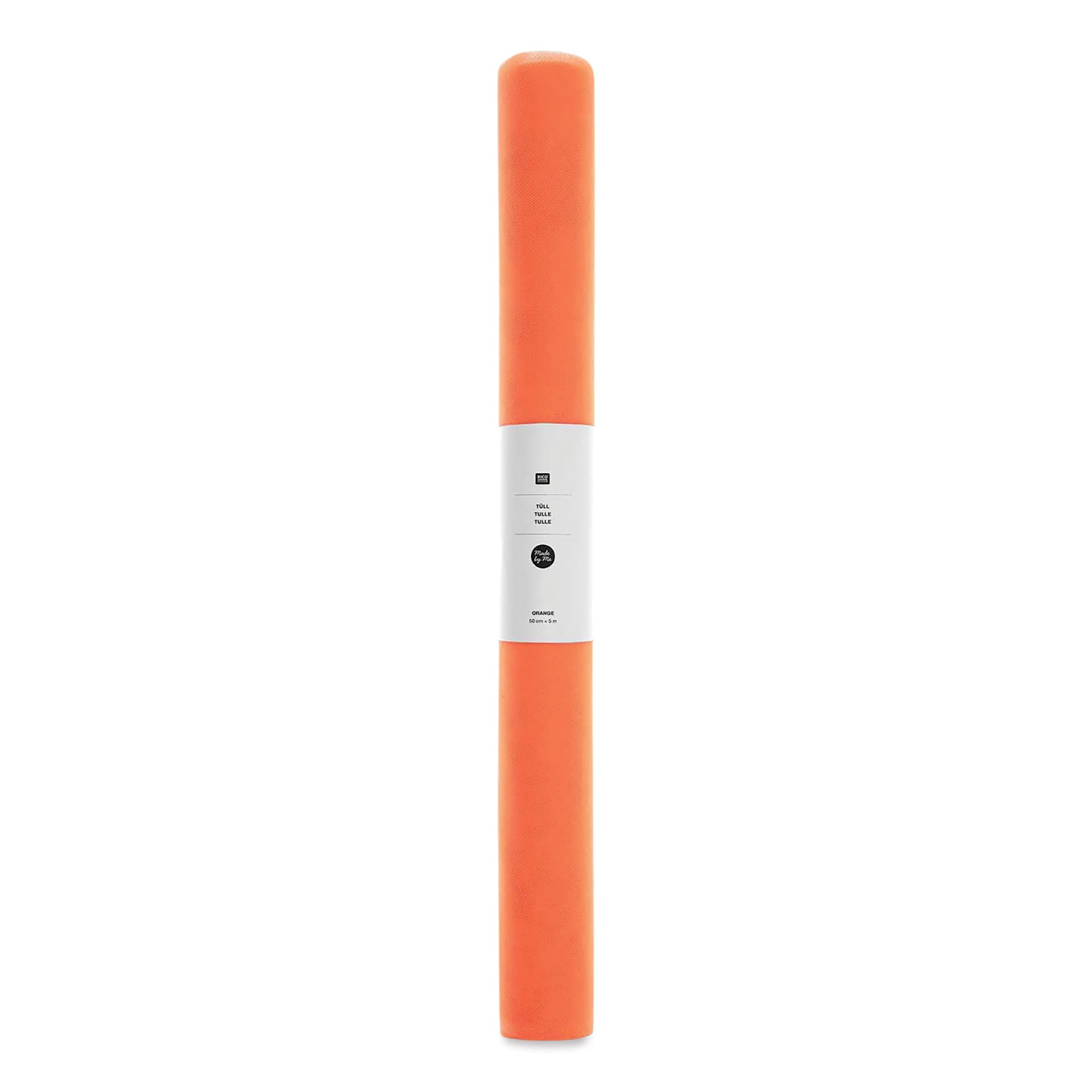 Rico Design Tulle Roll - Orange, 50 cm x 5 m in packaging