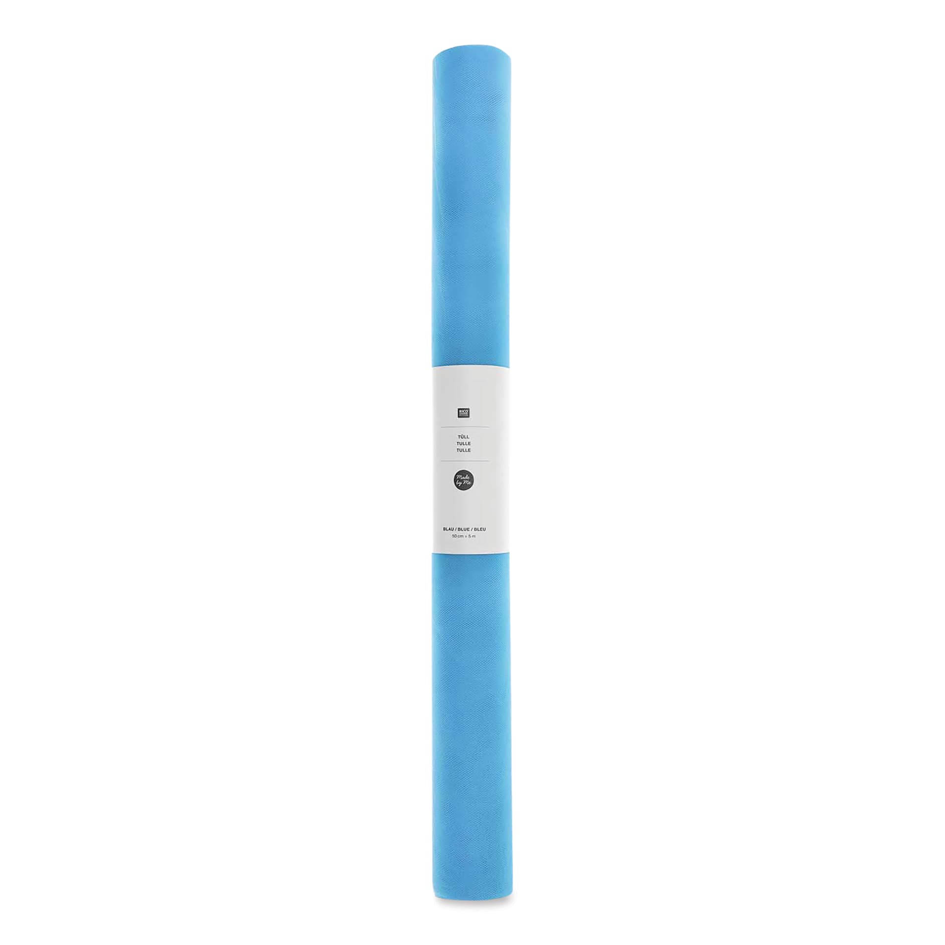 Rico Design Tulle Roll - Blue, 50 cm x 5 m in packaging