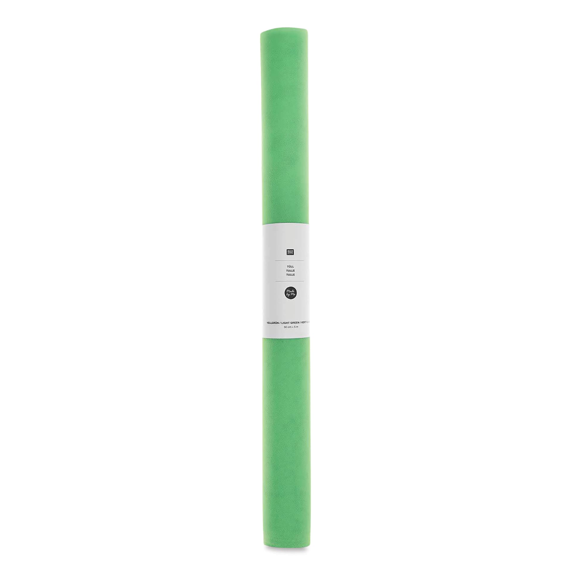 Rico Design Tulle Roll - Light Green, 50 cm x 5 m in packaging