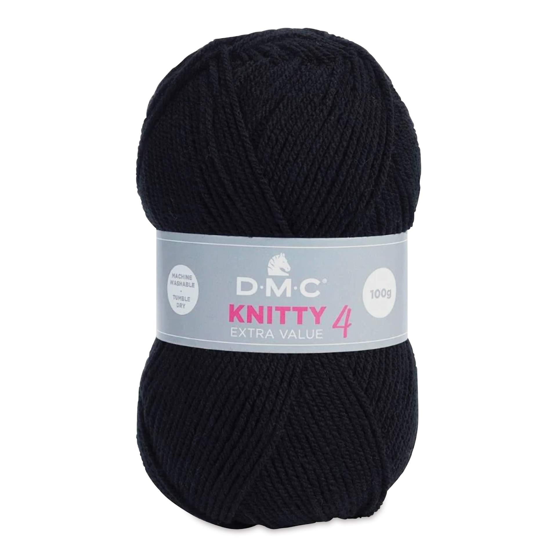 DMC Knitty 4 Yarn - 965 Black, 306 yards