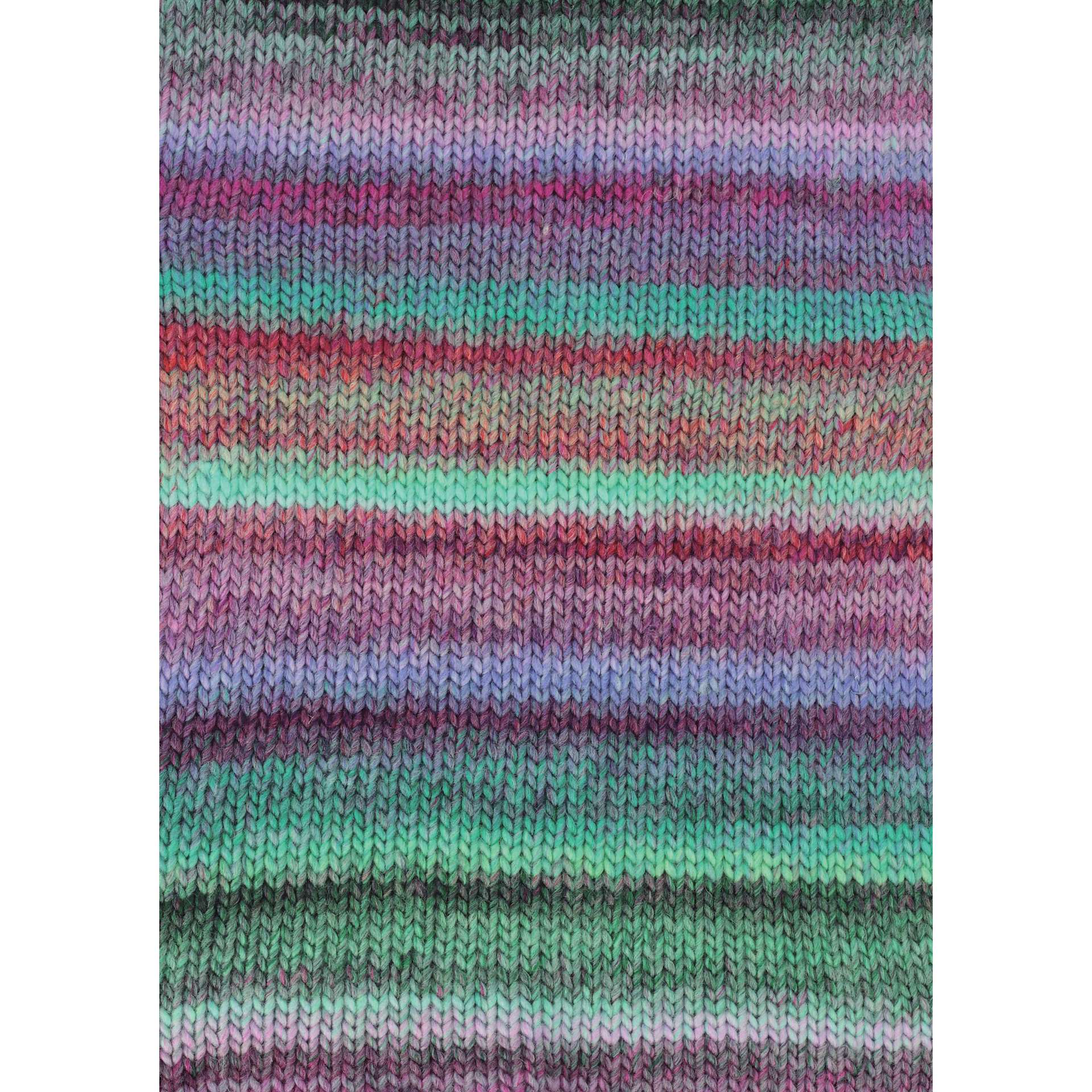 Sample made with DMC Pirouette XL Yarn 1103 Purple Green