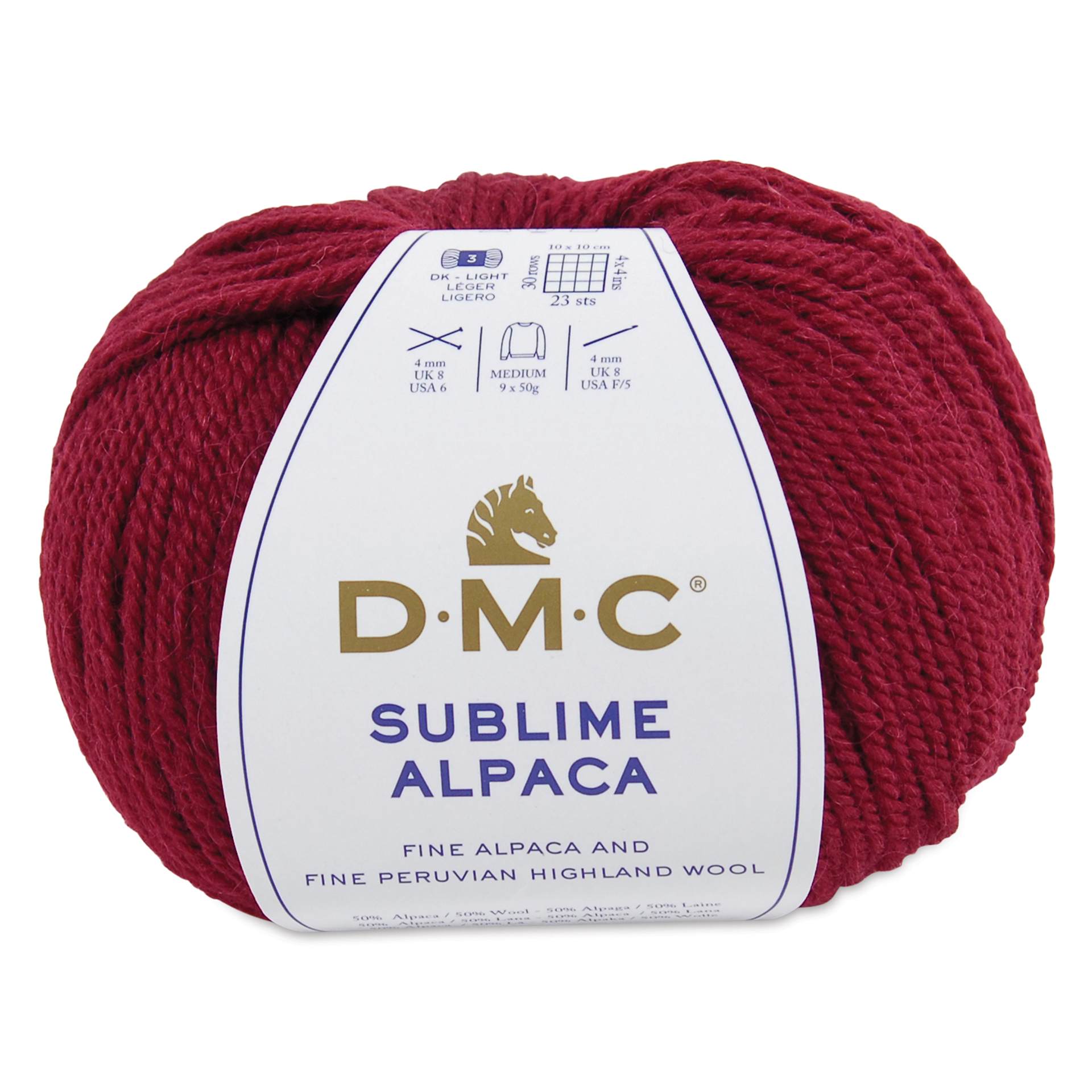 DMC Sublime Alpaca Yarn - 502 Red, 126 yards