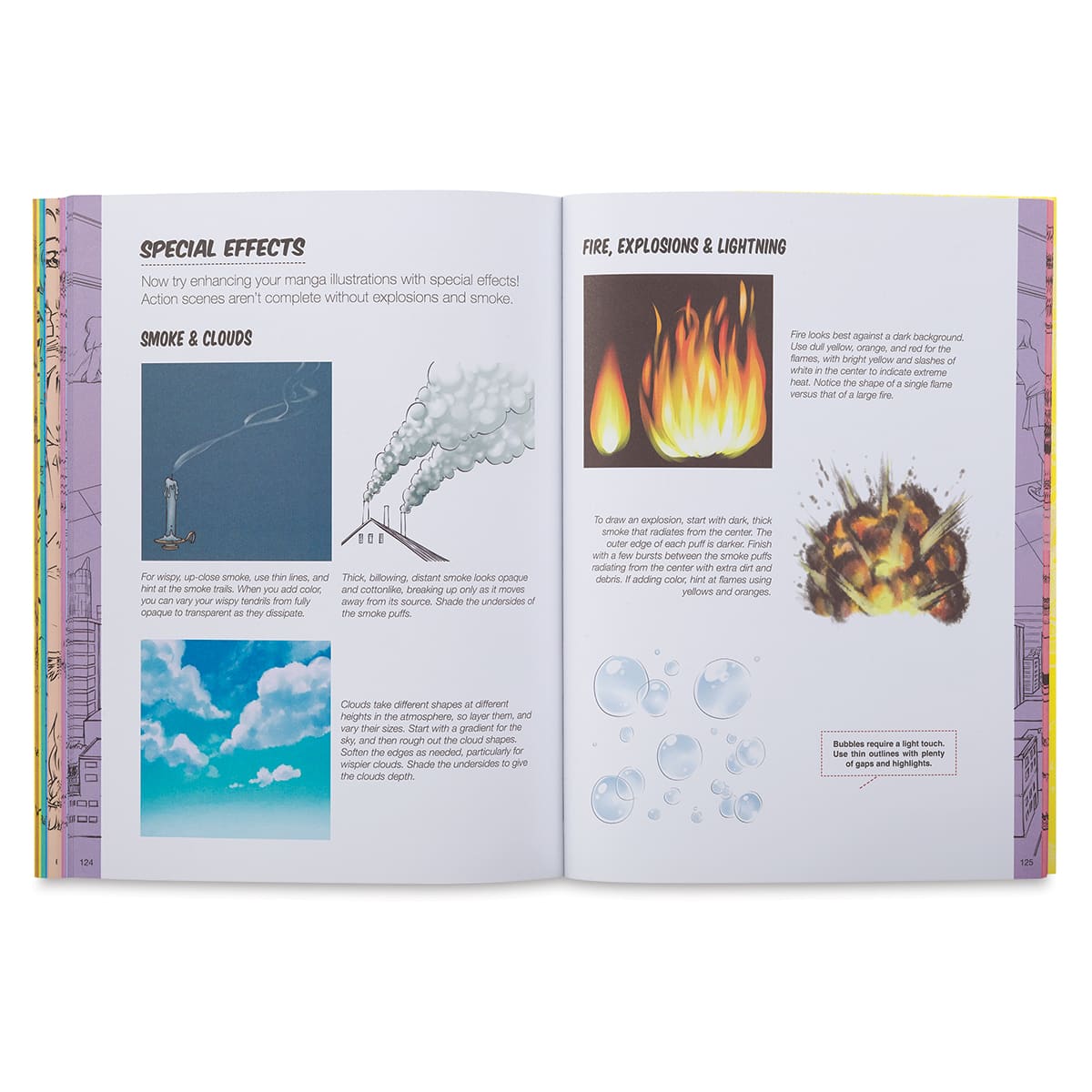 Illustration Studio: Beginning Manga - Spread about drawing special effects
