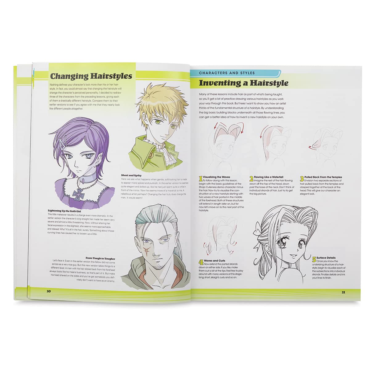 Mastering Manga 3 - Spread on creating Hairstyles
