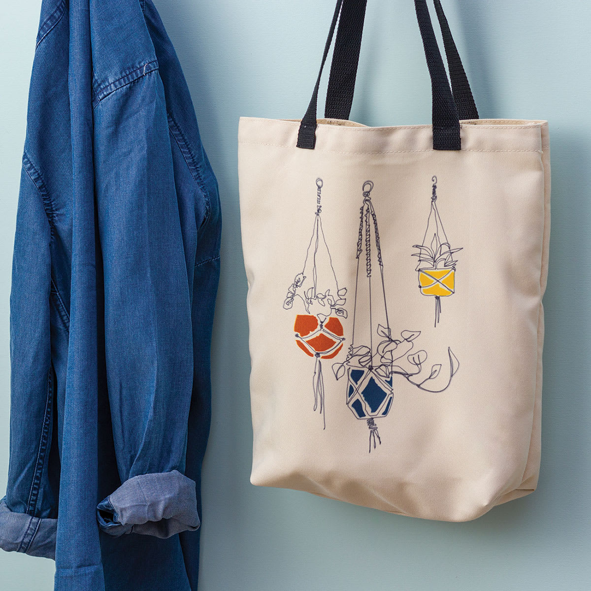 Cricut Tote Bag Blank - Tote Bag with printed hanging planters design