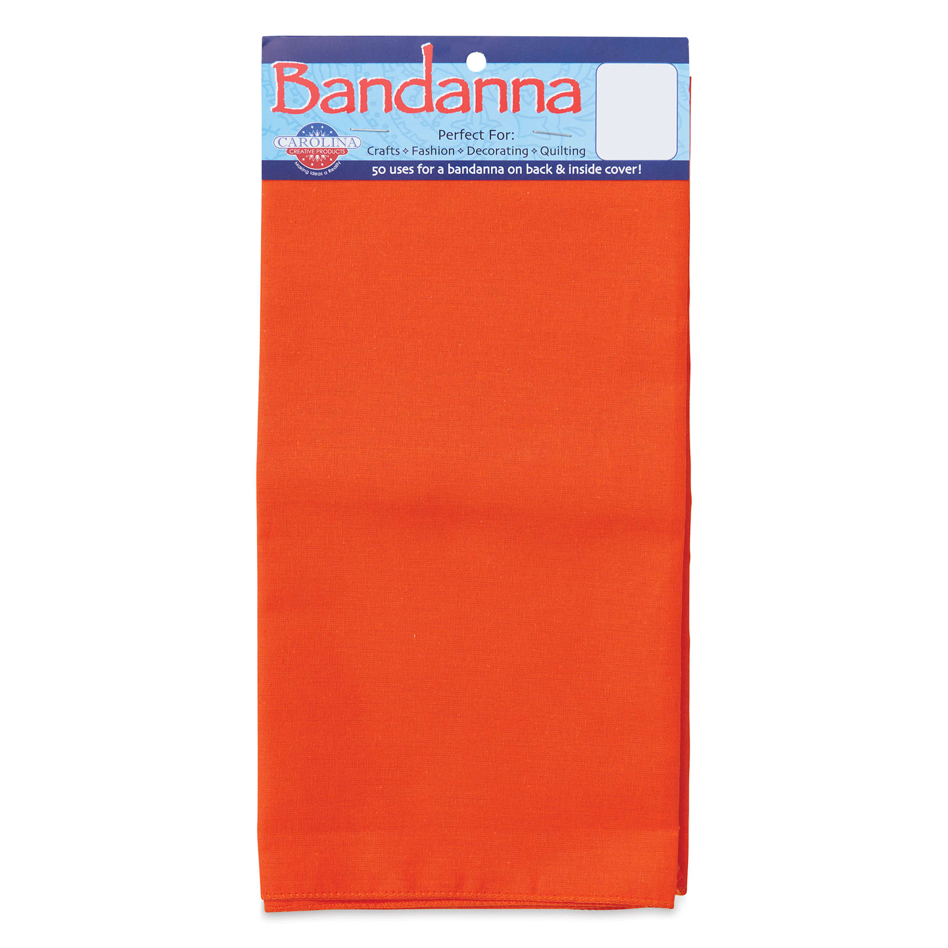 Carolina Creative Solid Bandana - Orange, 22" x 22"