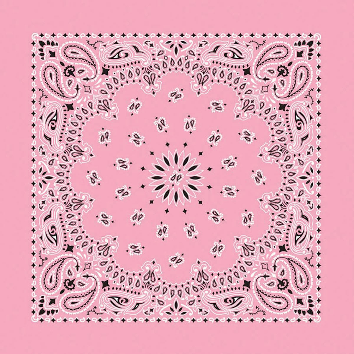 Hav-A-Hank Paisley Bandana - Light Pink, 22" W x 22" L