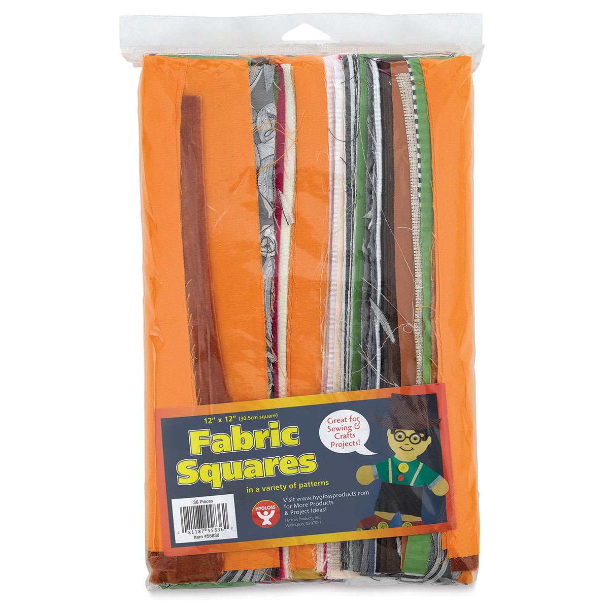 Hygloss Craft Fabric Squares - 12" x 12", Assorted Colors, Package of 36 (In packaging)