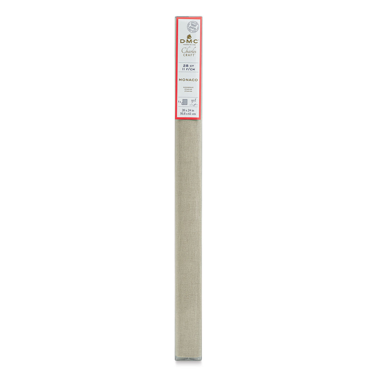 DMC Charles Craft Monaco Cloth Roll - Tea Dyed, 20" x 24" (Front of packaging)