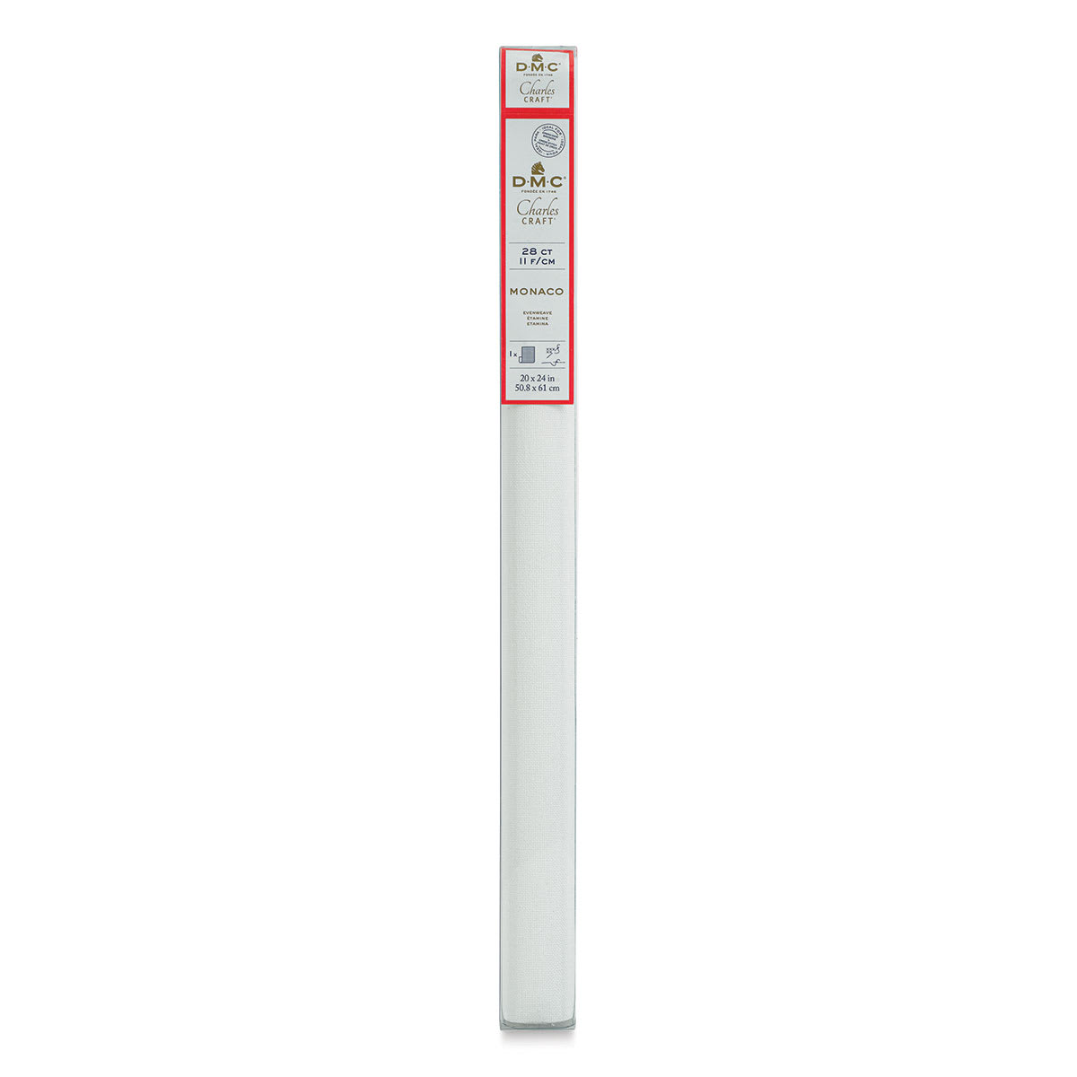 DMC Charles Craft Monaco Cloth Roll - White, 20" x 24" (Front of packaging)
