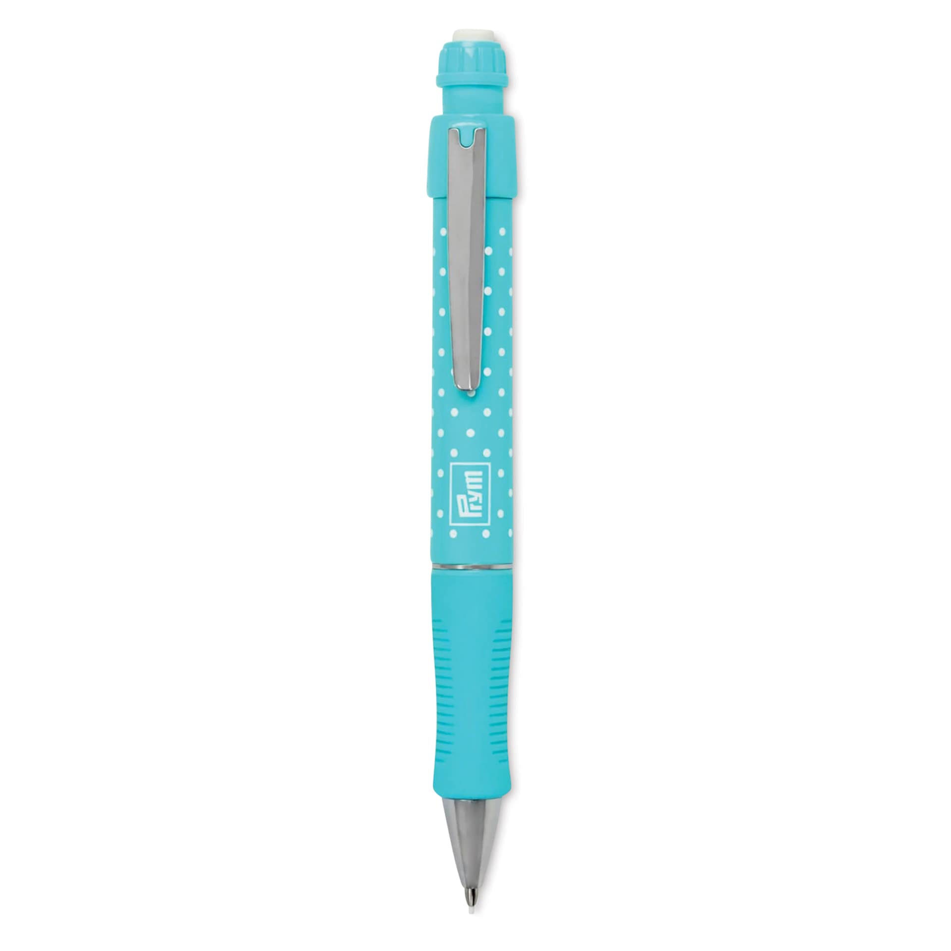 Prym Love Extra Fine Fabric Mechanical Pencil - Turquoise, 0.9 mm, outside of packaging.