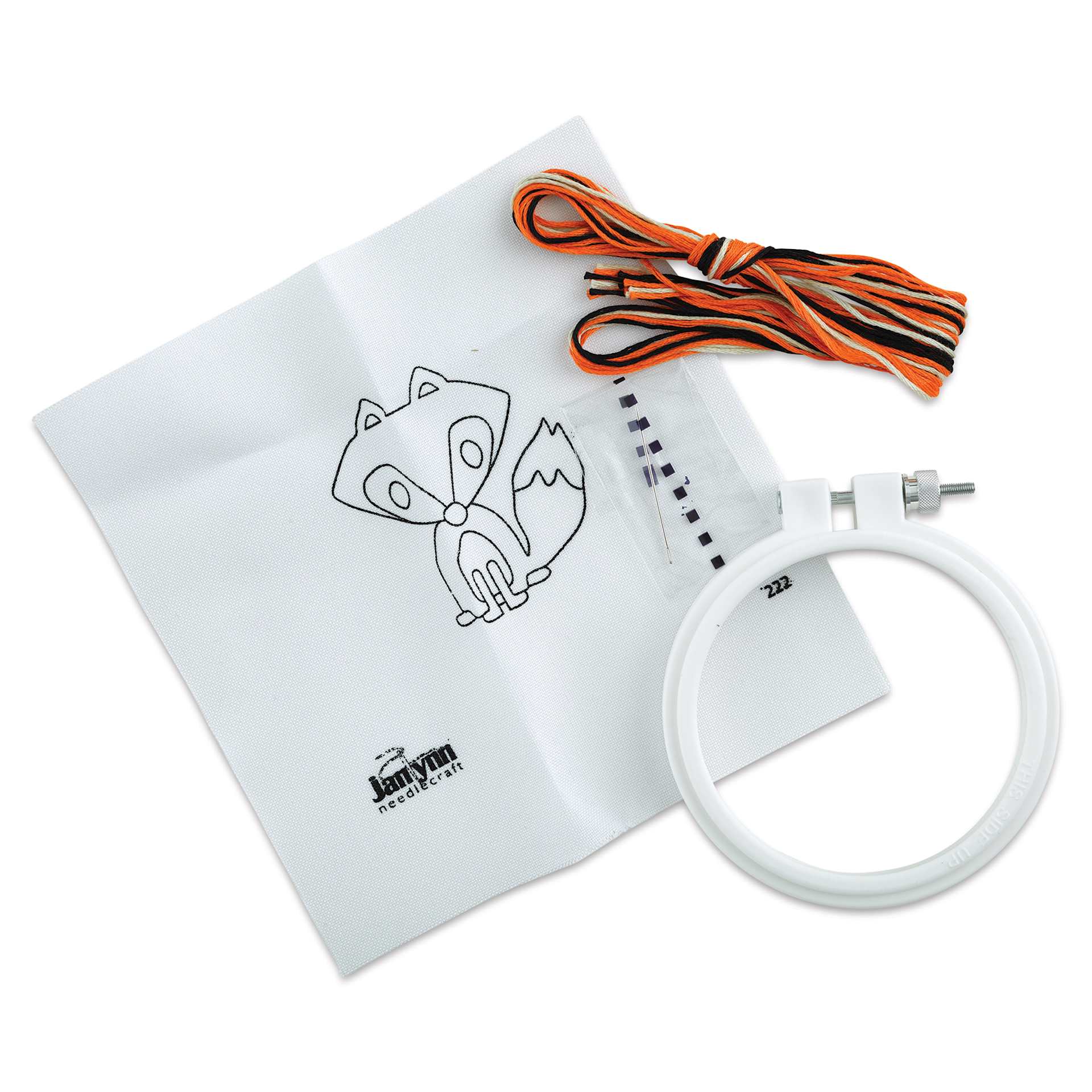 Design Works Punch Needle Kit - Fox, contents laid out