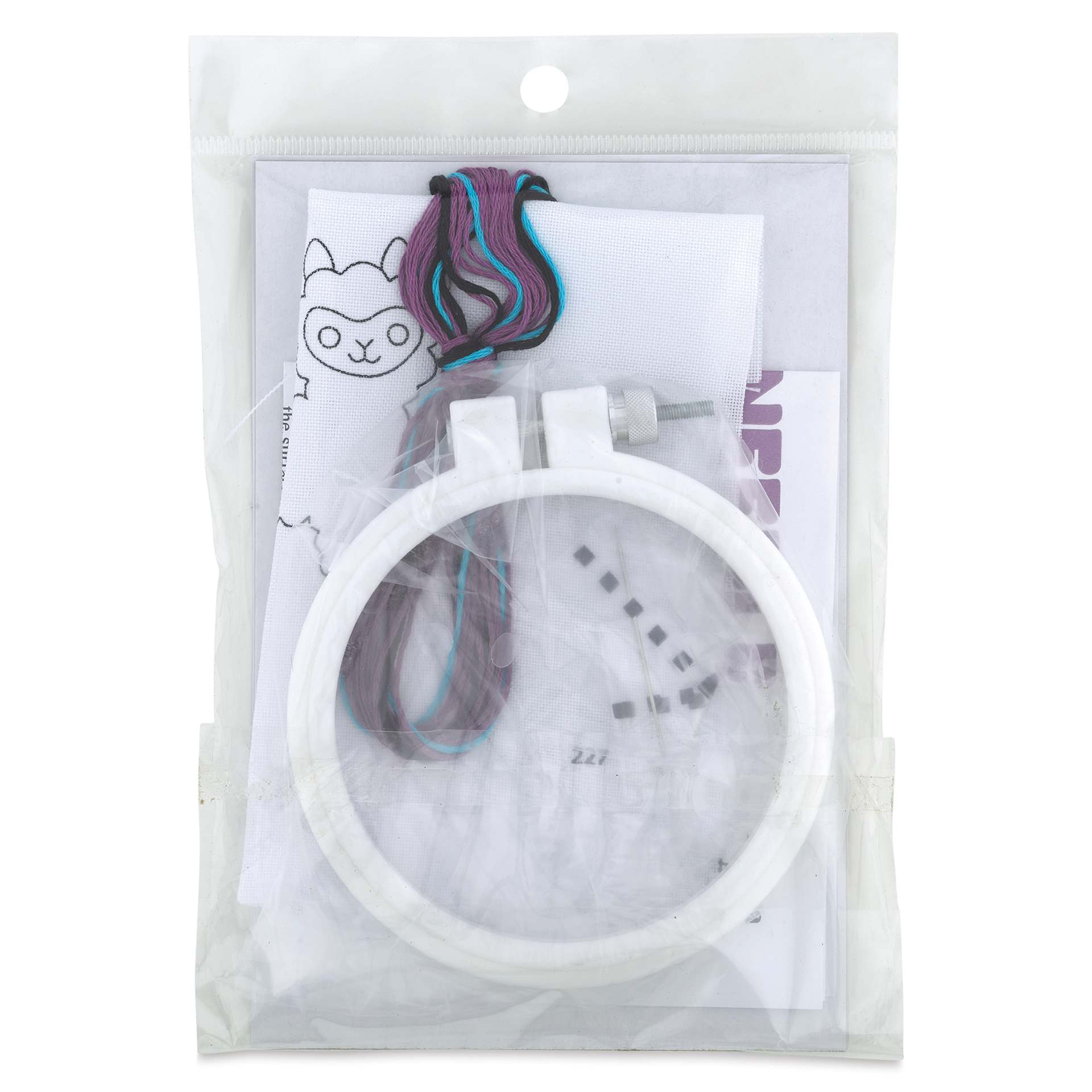 Design Works Thread Punch Needle Kit - Llama, back of the packaging