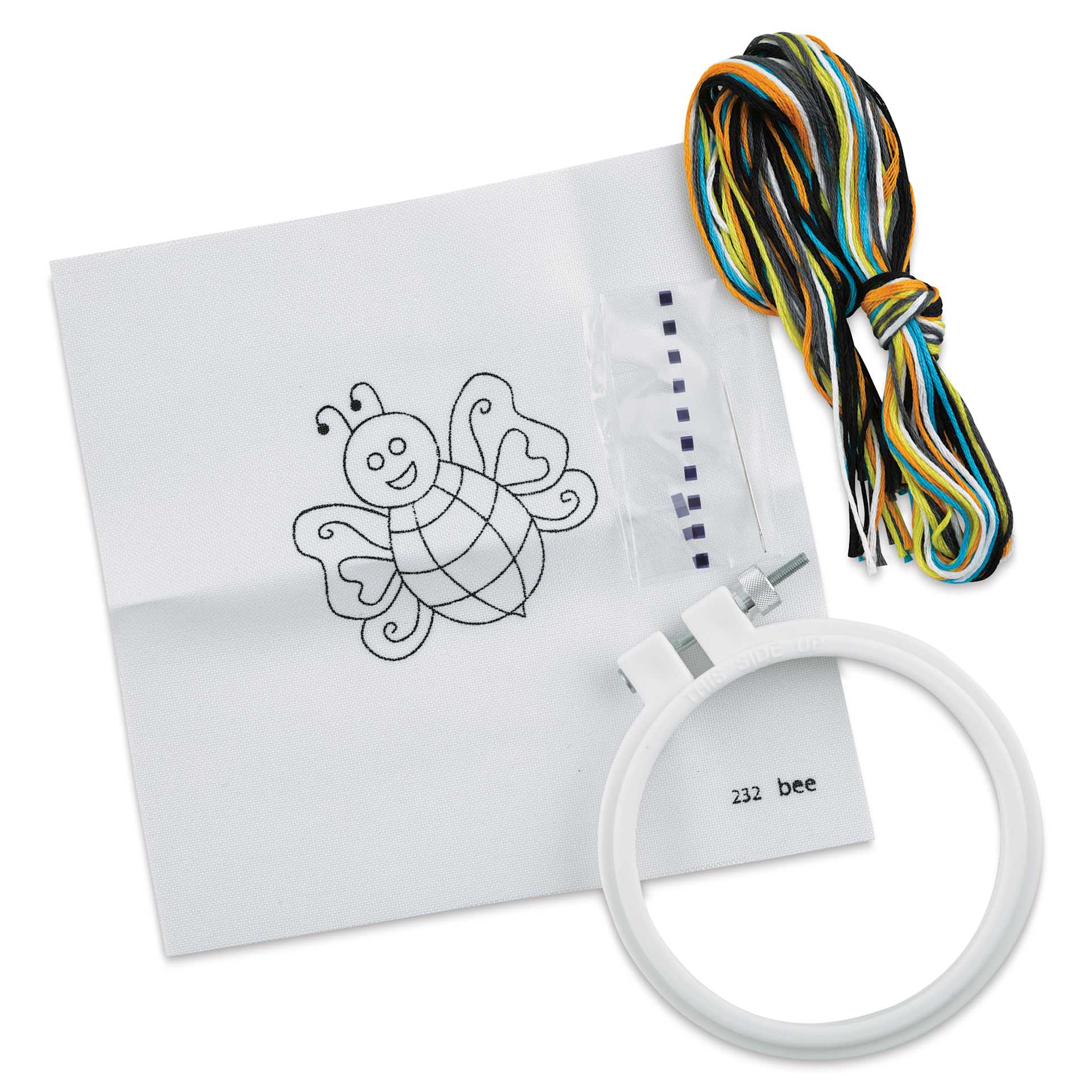 Design Works Thread Punch Needle Kit - Bee, contents laid out
