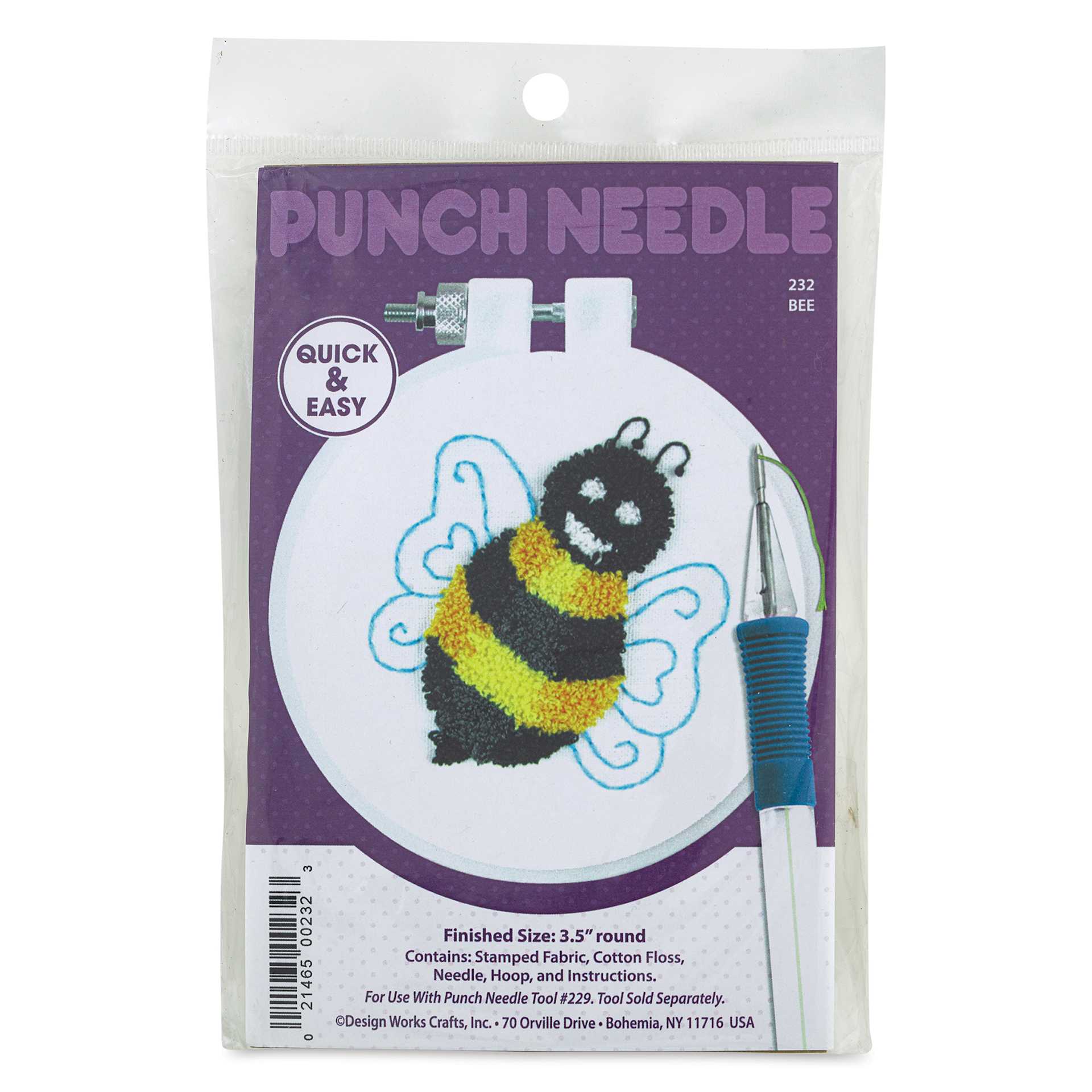 Design Works Thread Punch Needle Kit - Bee, front of the packaging