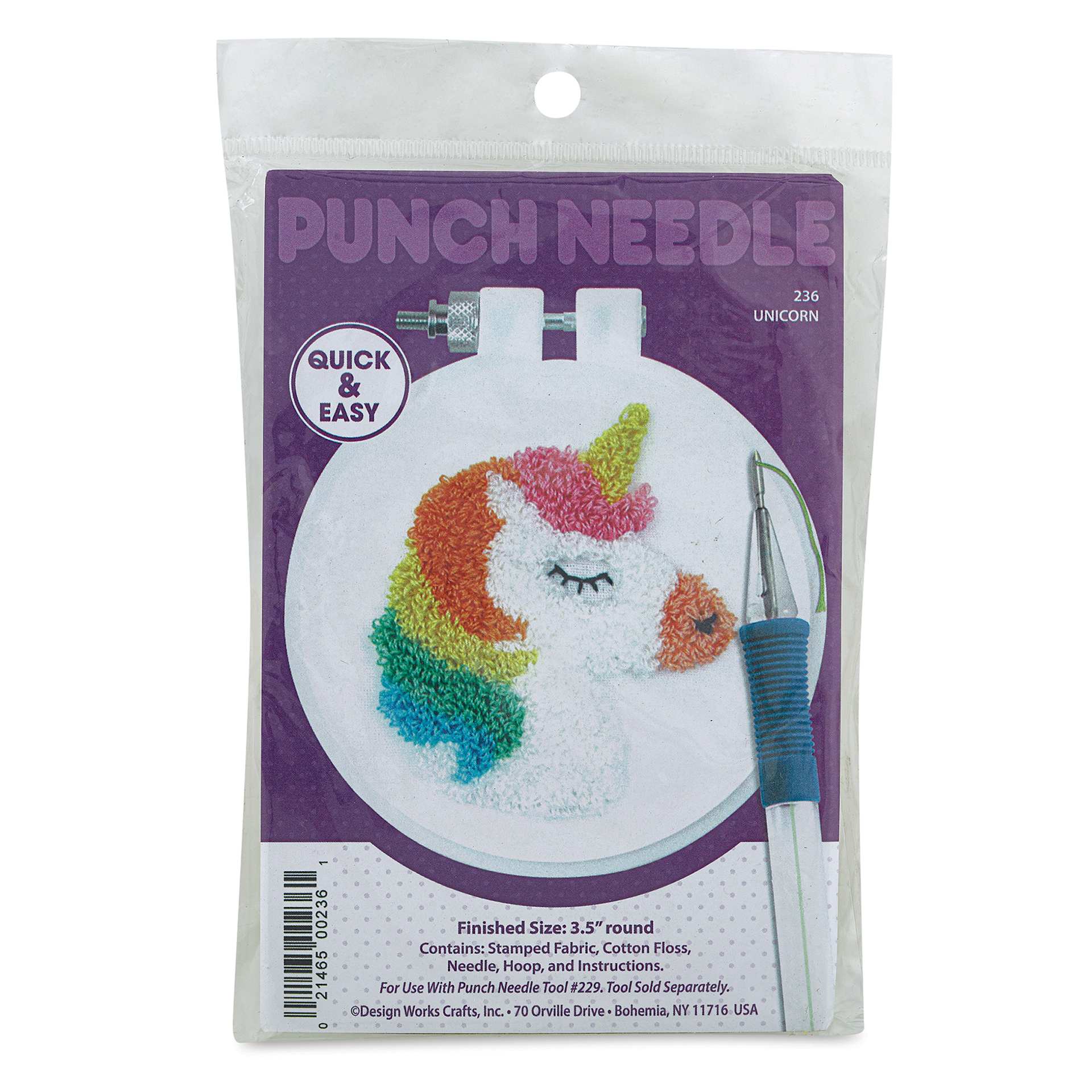 Design Works Thread Punch Needle Kit - Unicorn, front of the packaging