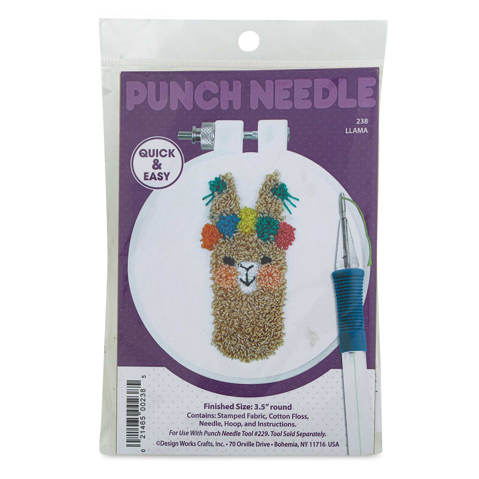 Design Works Thread Punch Needle Kit - Llama with Crown, front of the packaging