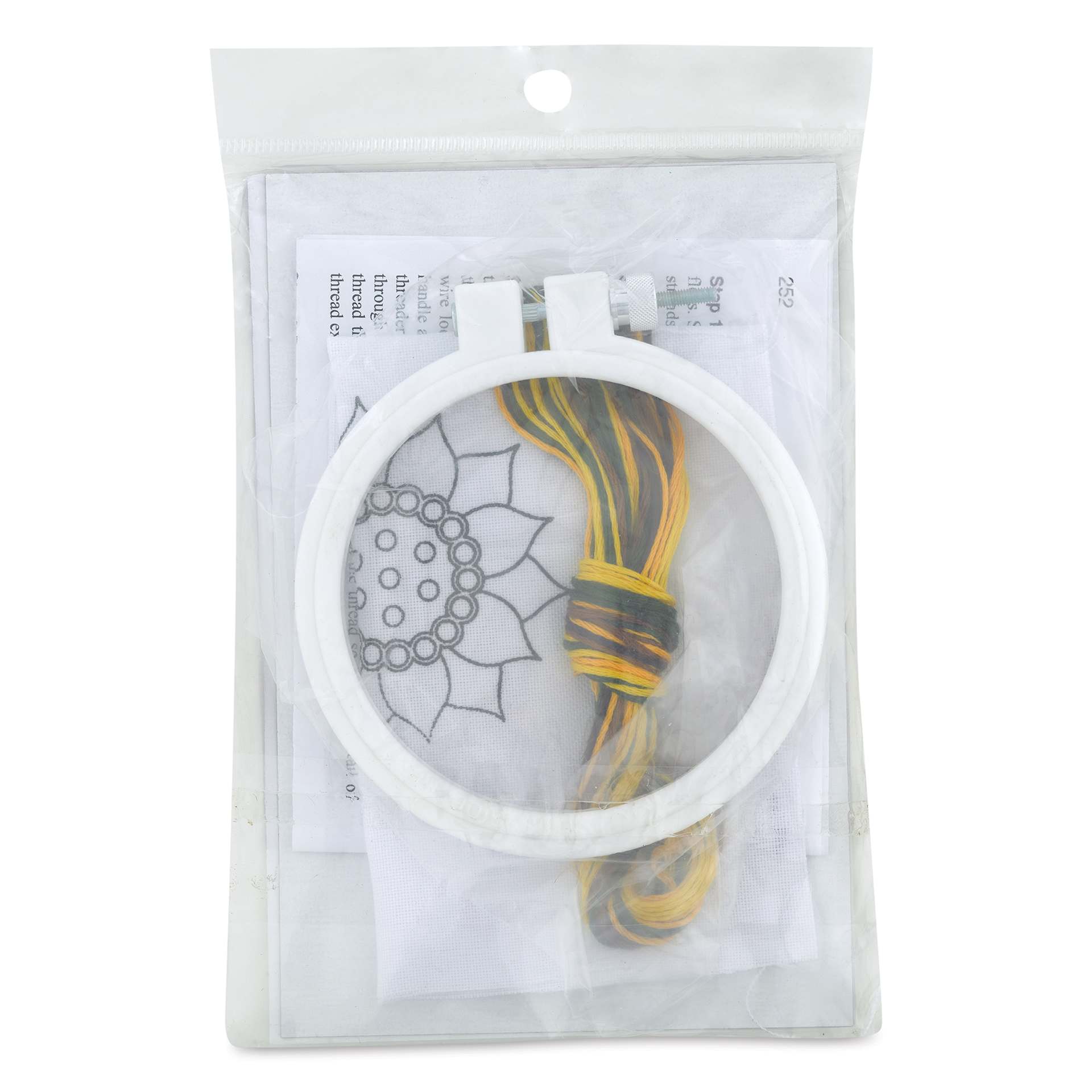 Design Works Thread Punch Needle Kit - Sunflower, back of the packaging