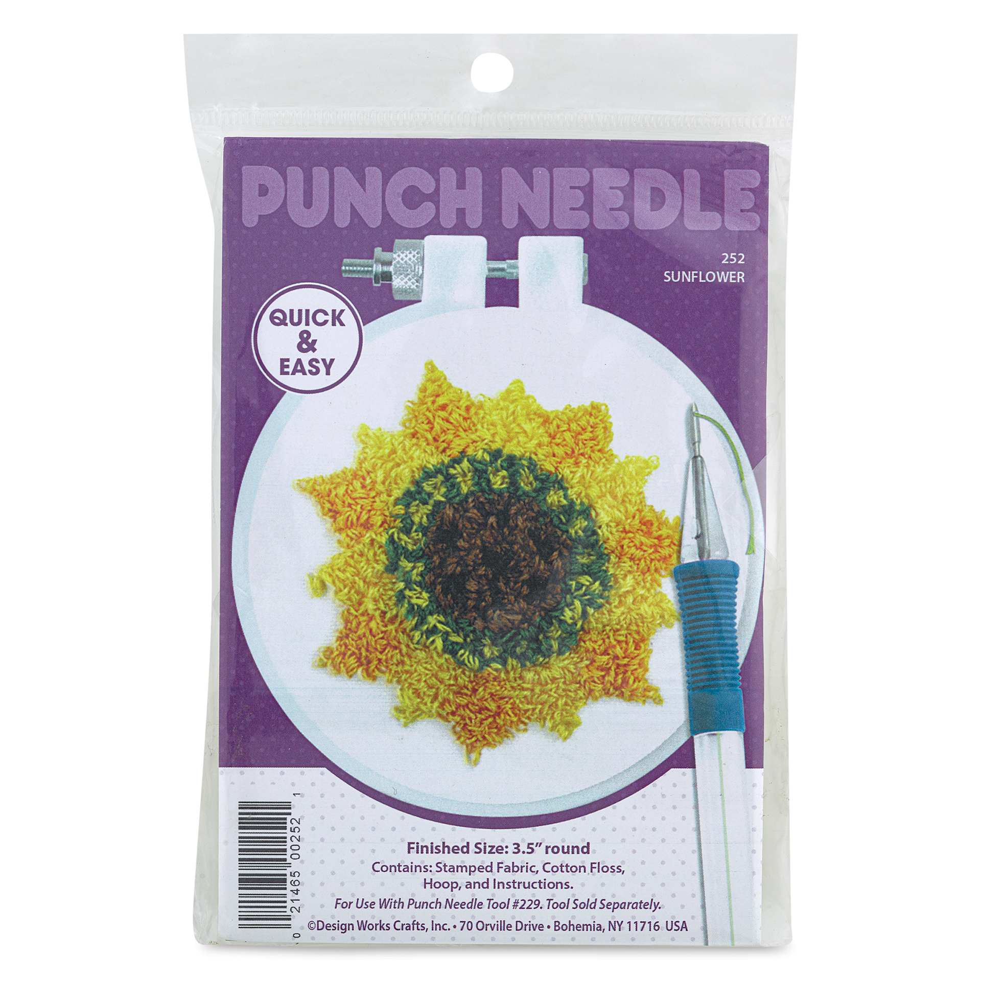 Design Works Punch Needle Kit - Sunflower, front of the packaging