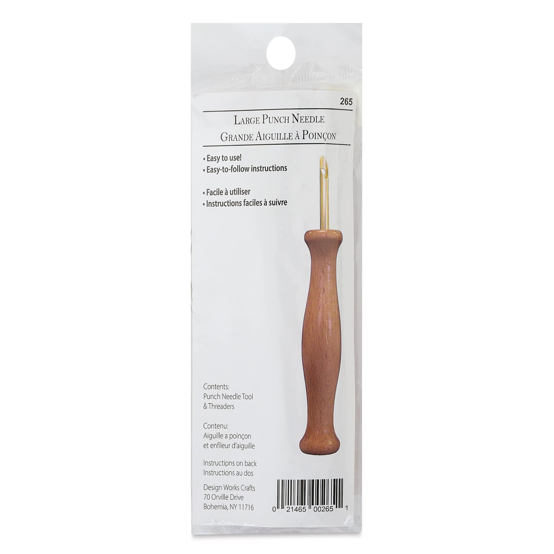 Design Works Punch Needle Tool for Medium Thread and Yarn, back of packaging
