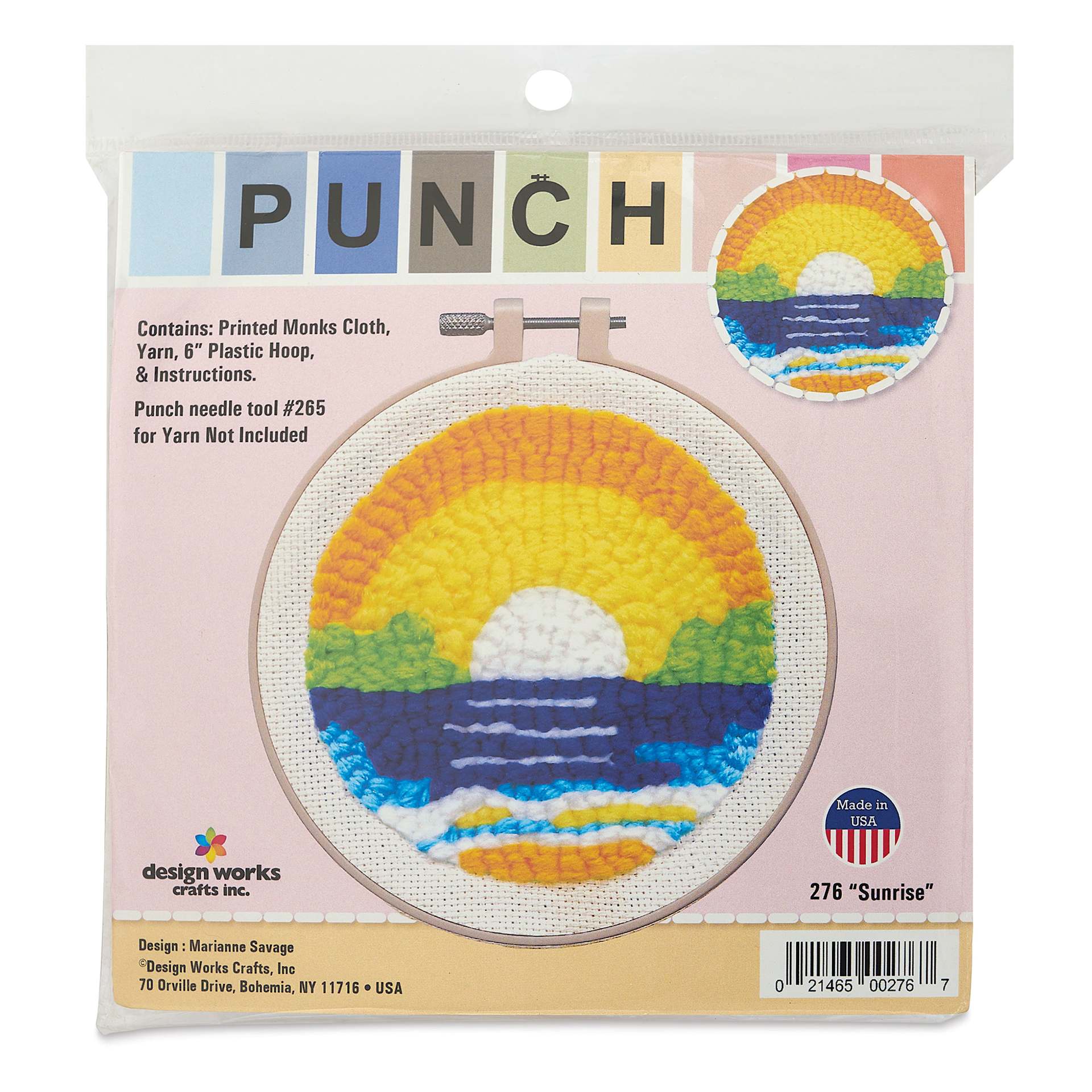 Design Works Yarn Punch Needle Kit - Sunrise, front of packaging