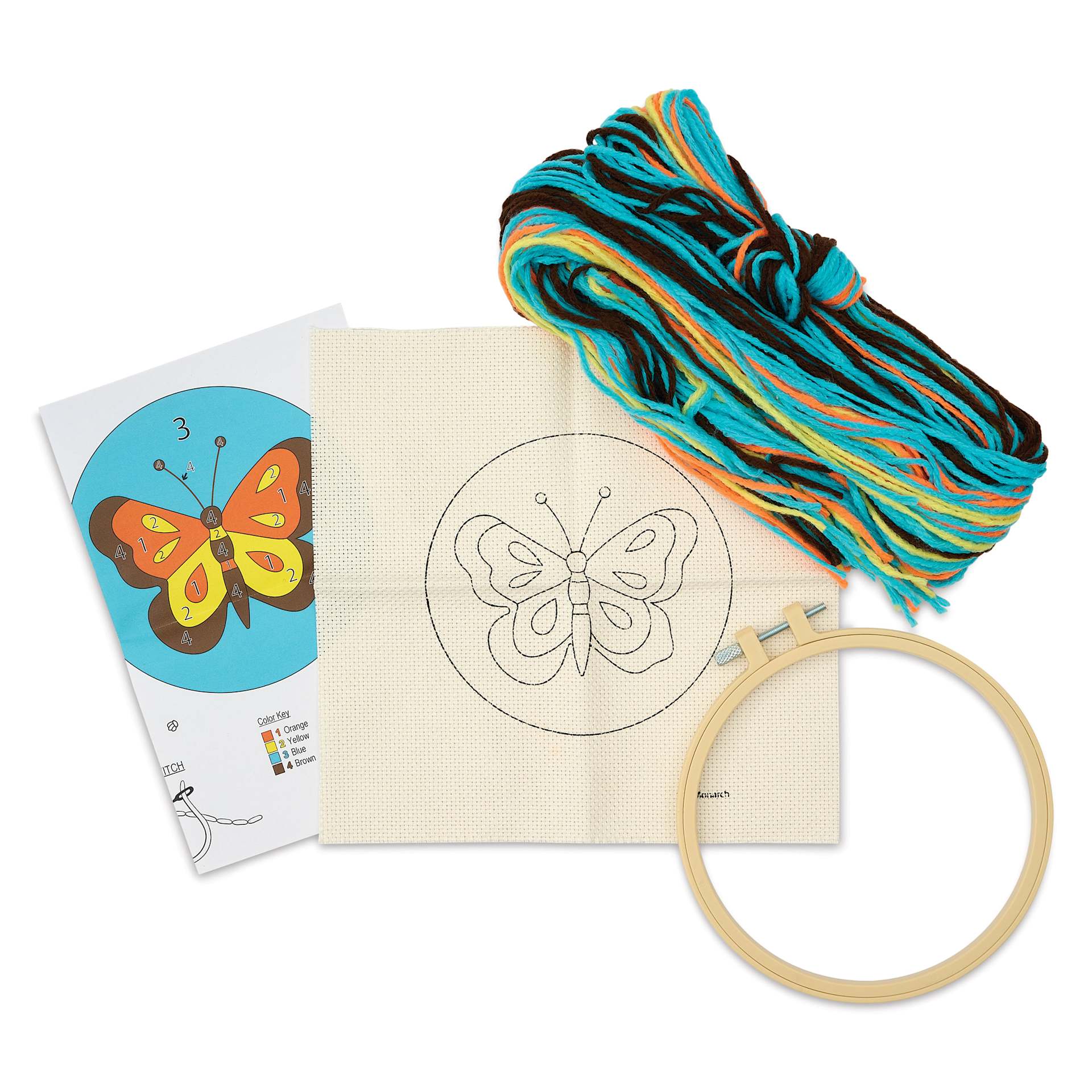 Design Works Yarn Punch Needle Kit - Monarch, kit contents