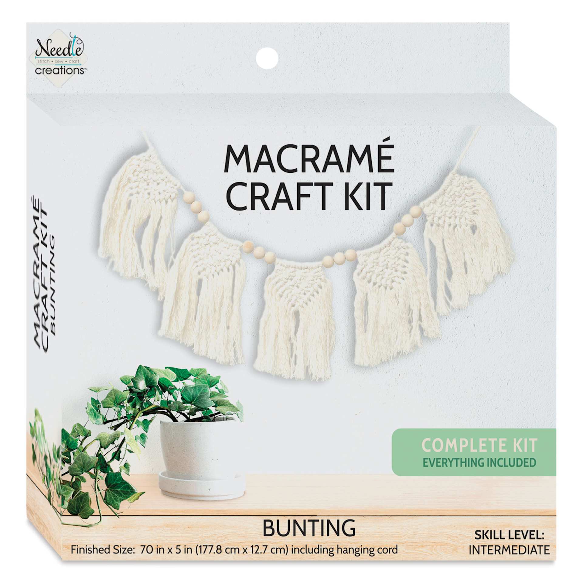 Needle Creations Macrame Bunting Kit front of packaging