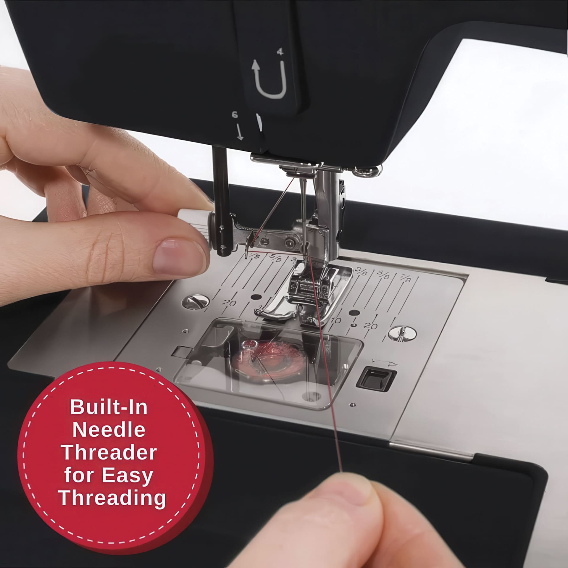 Built-In Needle Threader for Easy Threading