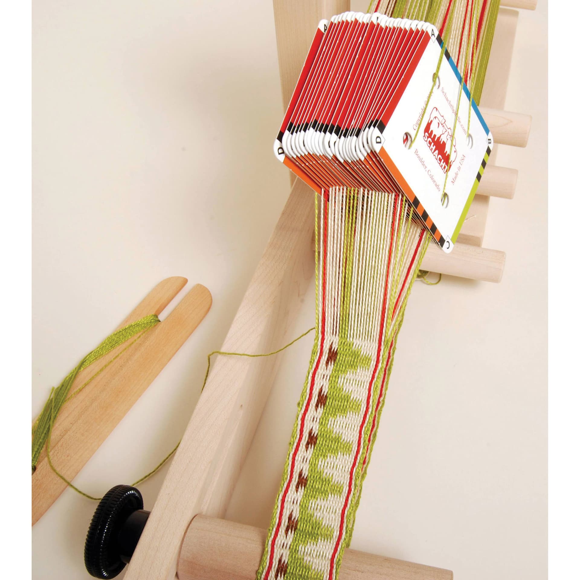Schacht Card Weaving Cards - Pkg of 25, demonstration of the cards in use