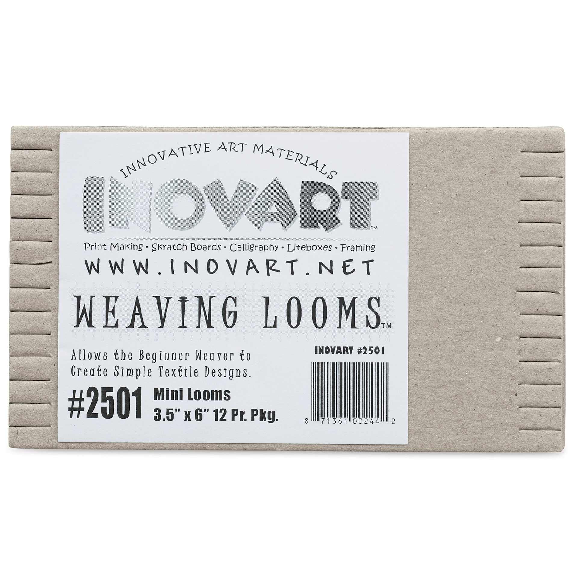 Inovart Chipboard Weaving Looms - Mini, 3-1/2" x 6", Pkg of 12