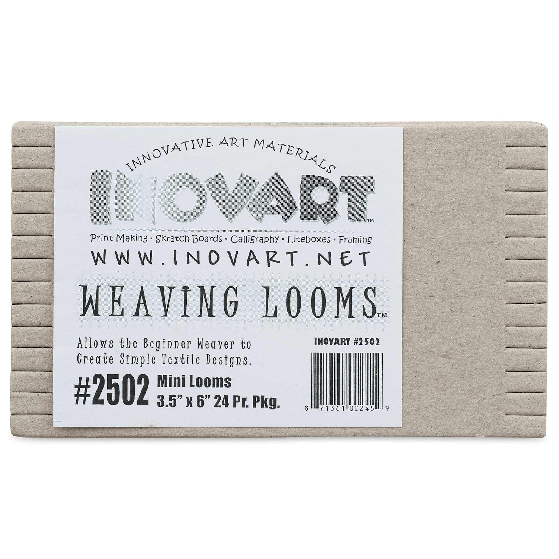 Inovart Chipboard Weaving Looms - Mini, 3-1/2" x 6", Pkg of 24