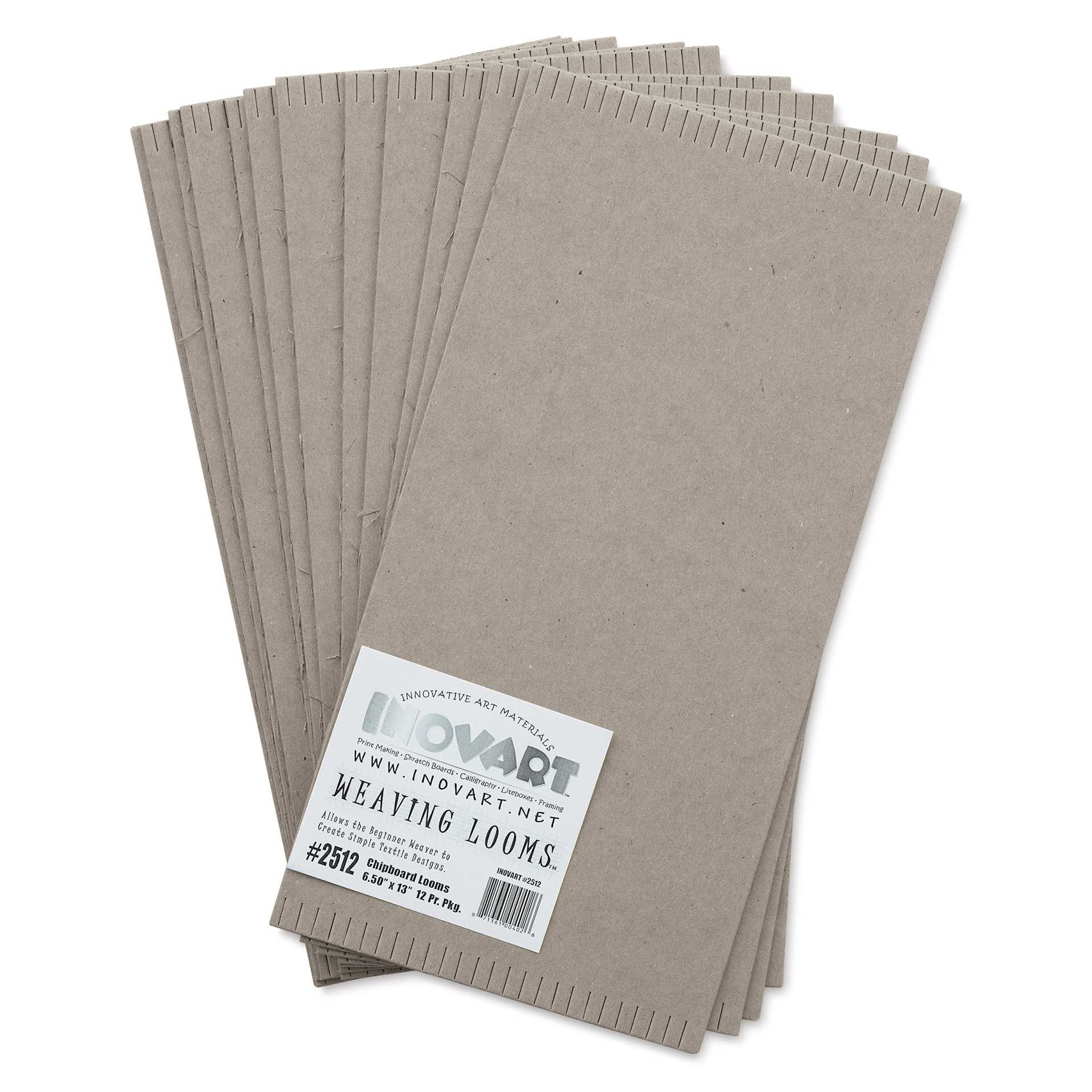 Inovart Chipboard Weaving Looms - 6-1/2" x 13", Pkg of 12, fanned out