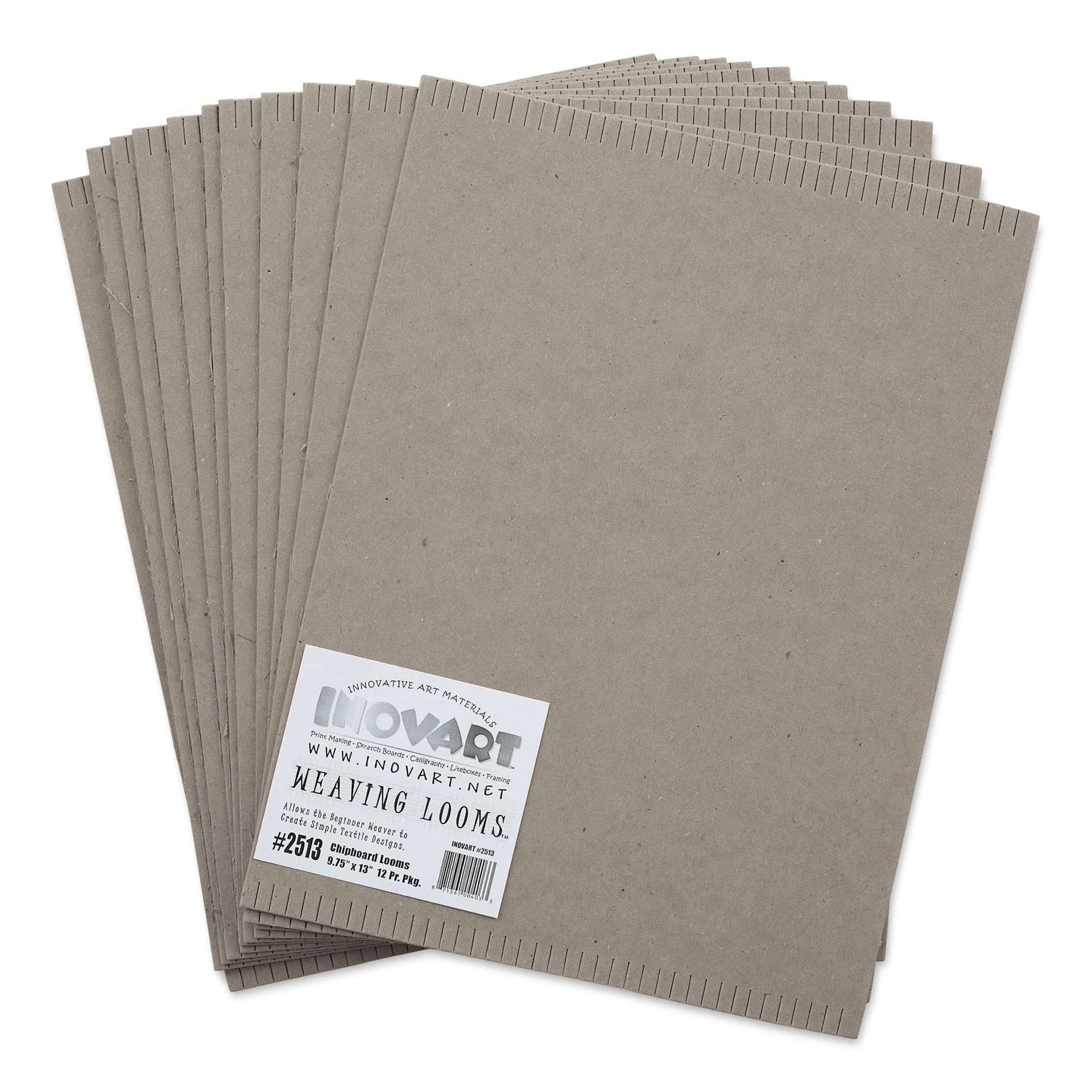Inovart Chipboard Weaving Looms - 9-3/4" x 13", Pkg of 12, fanned out
