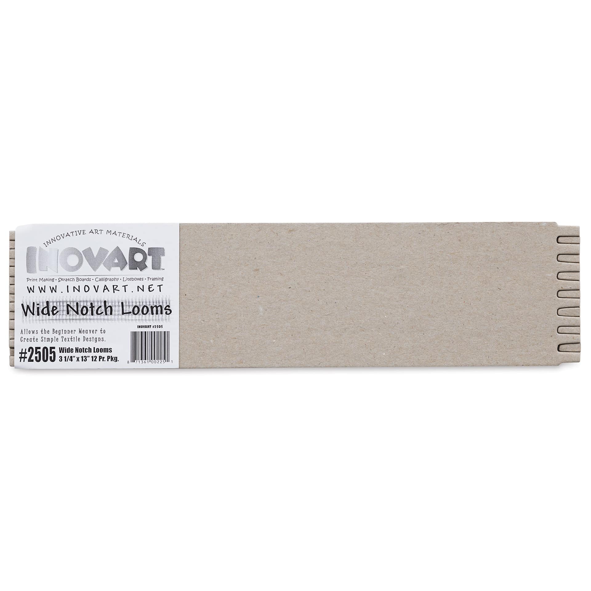 Wide Notch Chipboard Weaving Loom - 3-1/4" x 13", Pkg of 12