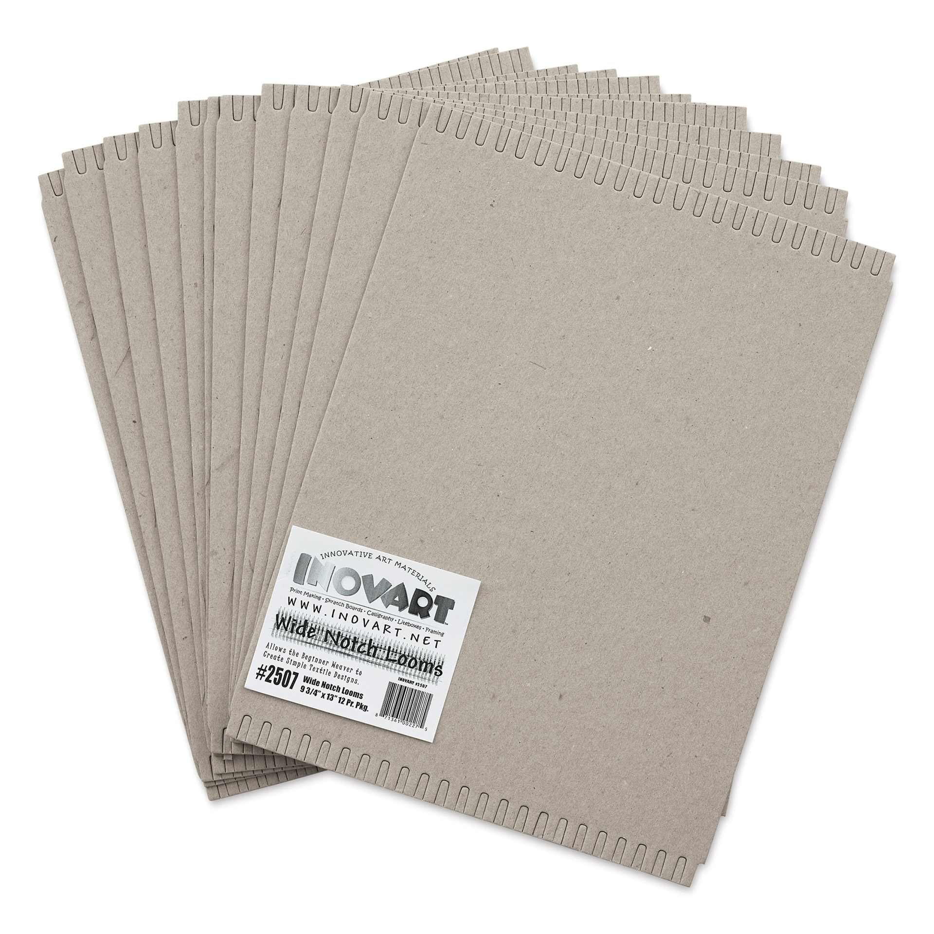 Wide Notch Chipboard Weaving Loom - 9-3/4" x 13", Pkg of 12, fanned out