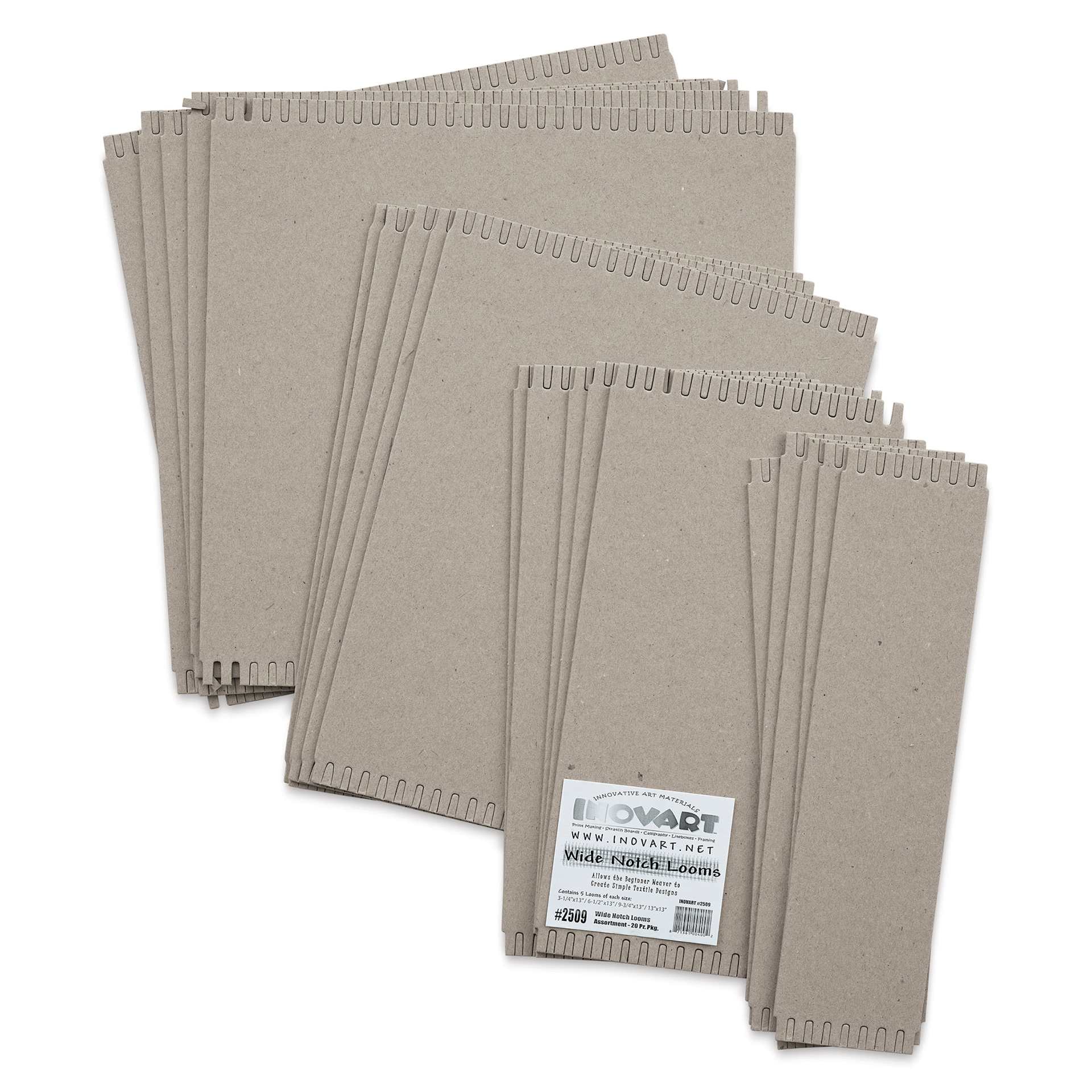 Wide Notch Chipboard Weaving Loom - Assorment, Pkg of 12, fanned out