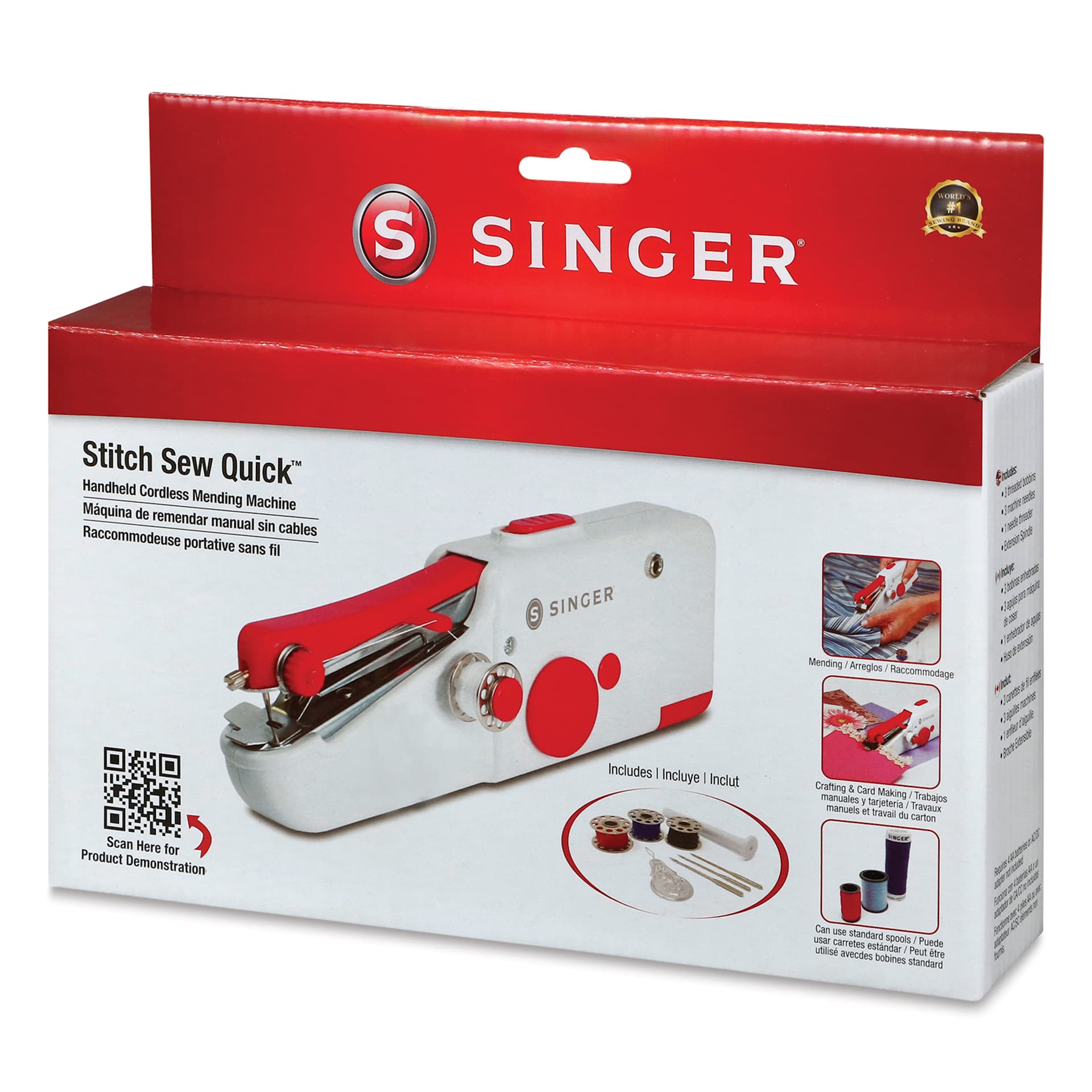 Singer Stitch Sew Quick Handheld Mending Machine front of packaging