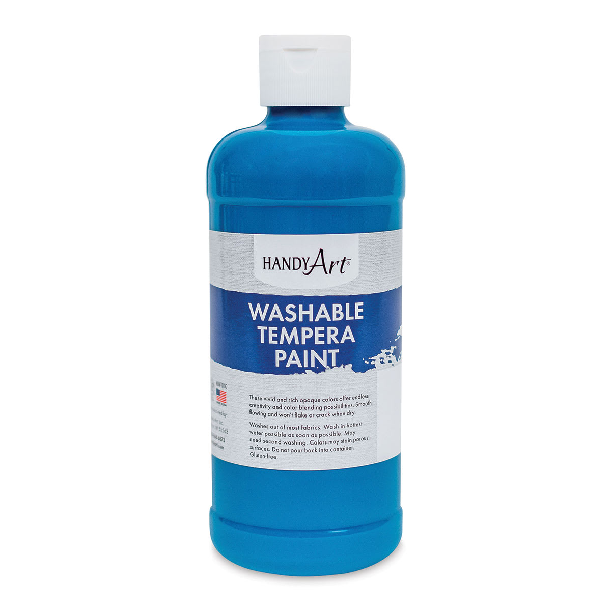 Handy Art Washable Paint - Front of 16 oz Turquoise bottle