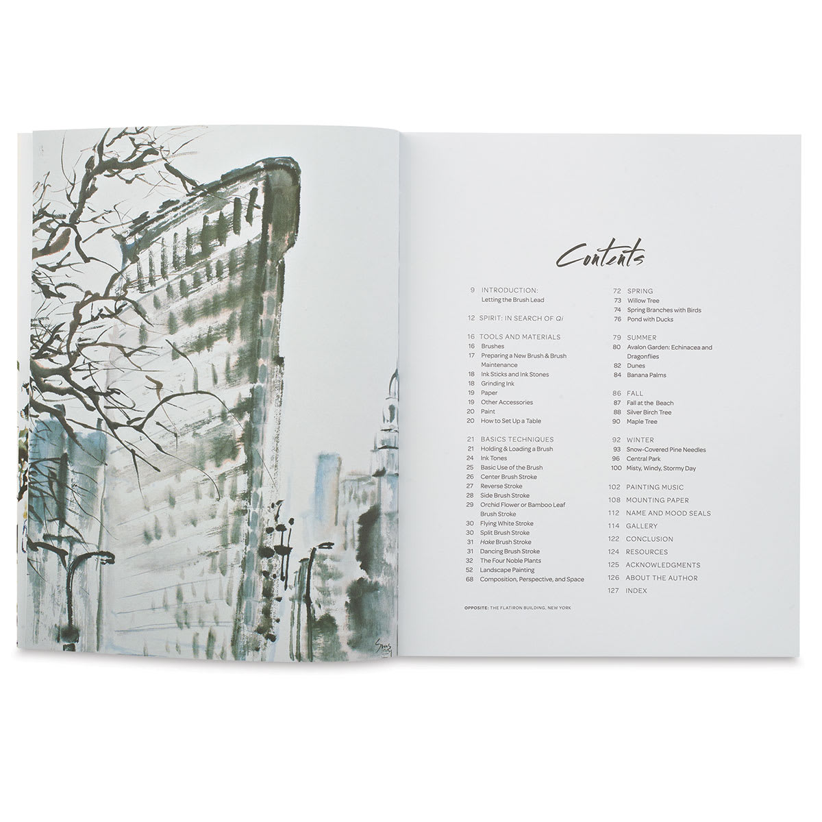 The Spirit of the Brush - Inside spread of Table of Contents
