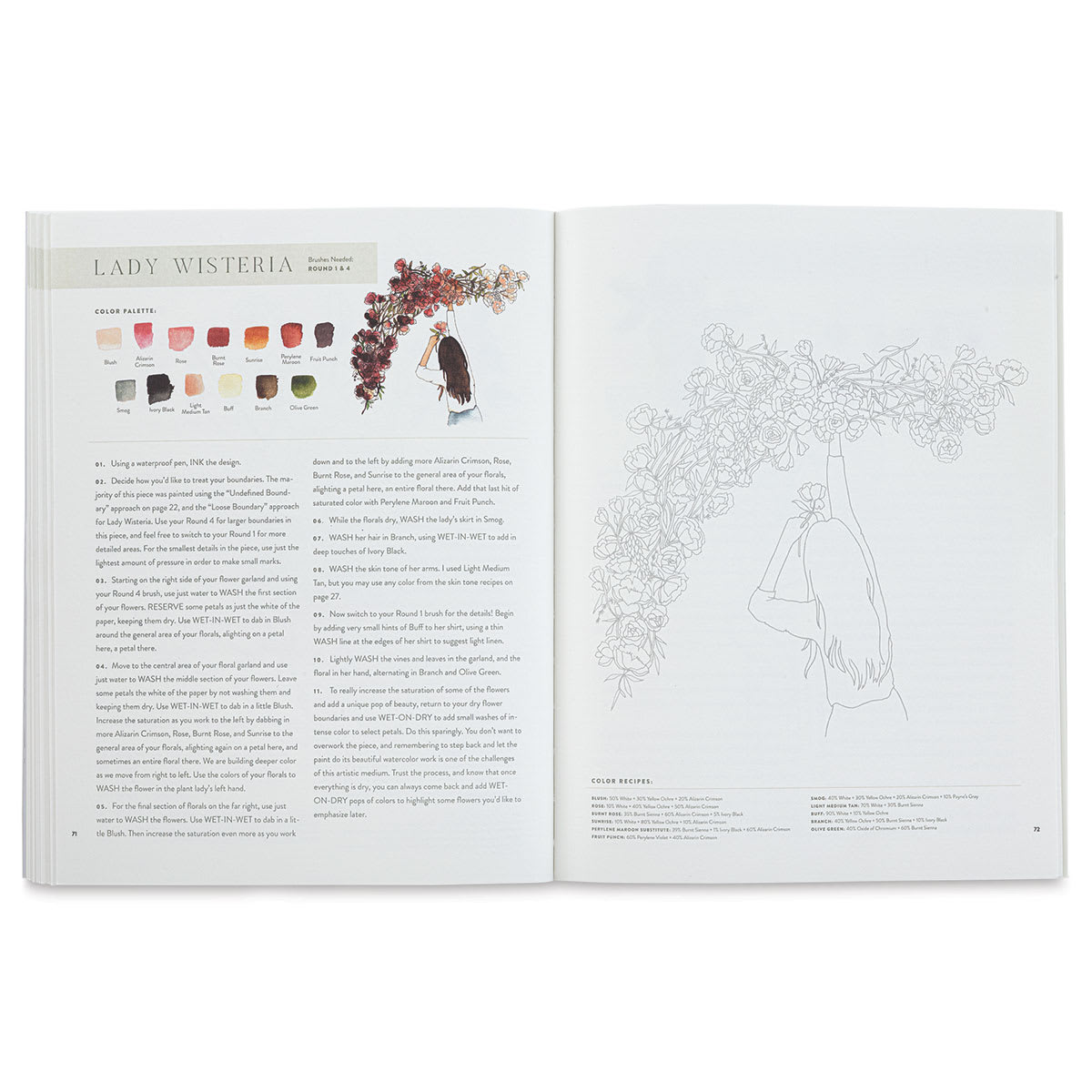 Watercolor Workbook, Lady Wisteria project page