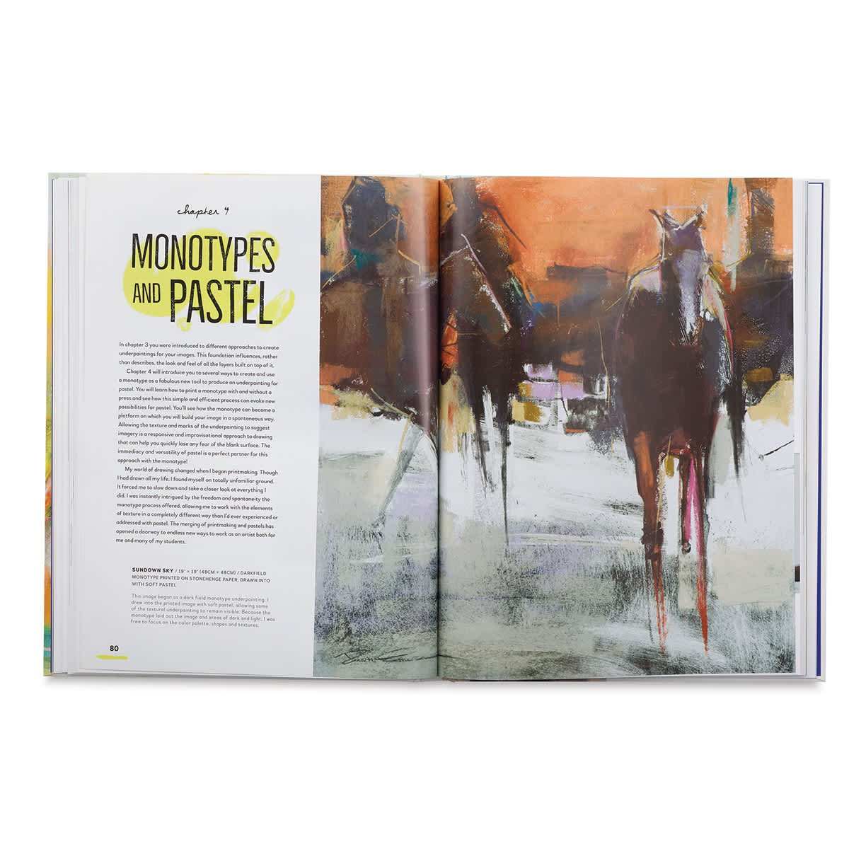 Pastel Innovations - Spread of chapter titled "Monotypes and Pastels"