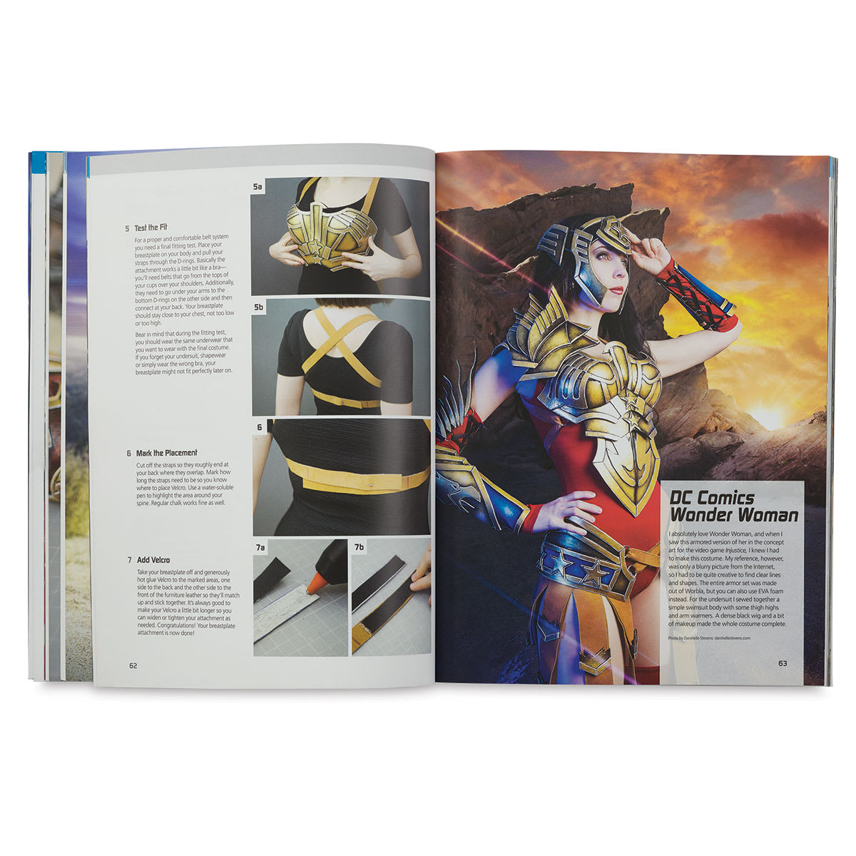 The Costume Making Guide - Inside spread on Final Steps for fit and final Wonder Woman costume
