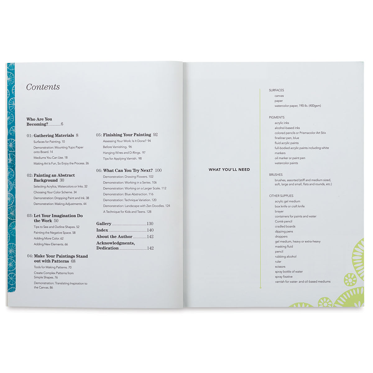 Painting Imaginary Flowers - Spread of Table of Contents
