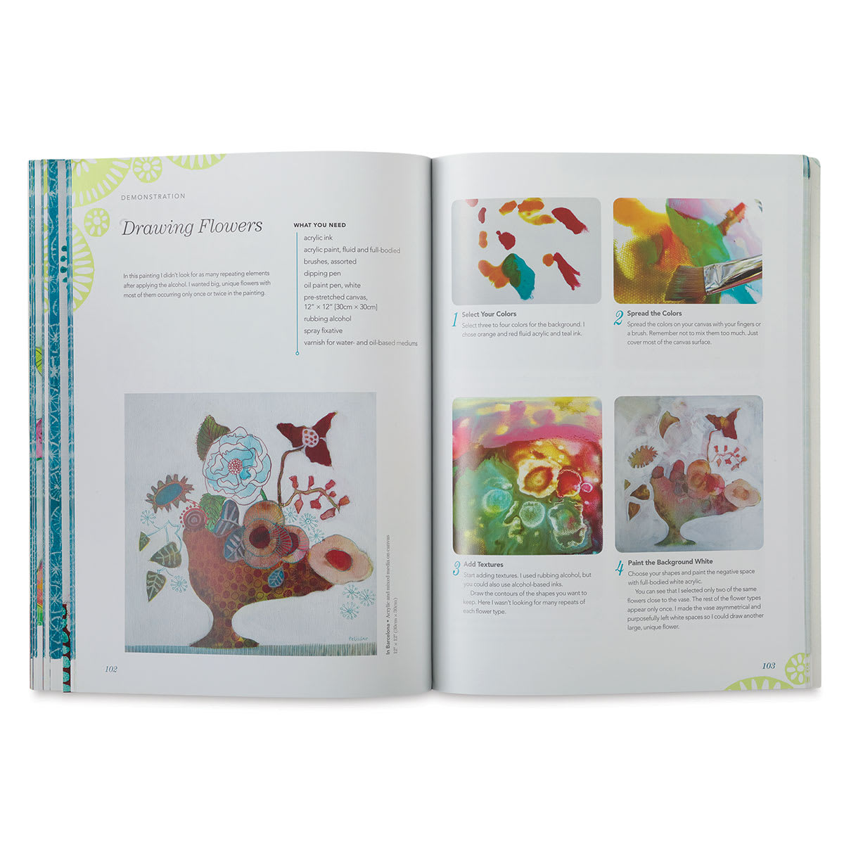 Painting Imaginary Flowers - Spread on Drawing in the Flowers
