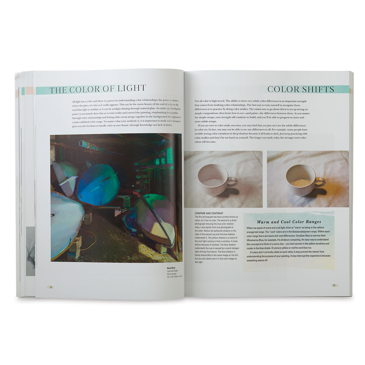 Foundations of Classical Oil Painting - Spread discussing Light and shifts of color
