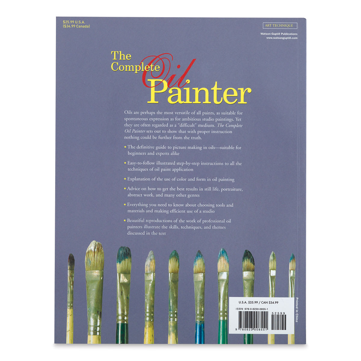 The Complete Oil Painter, Back Cover