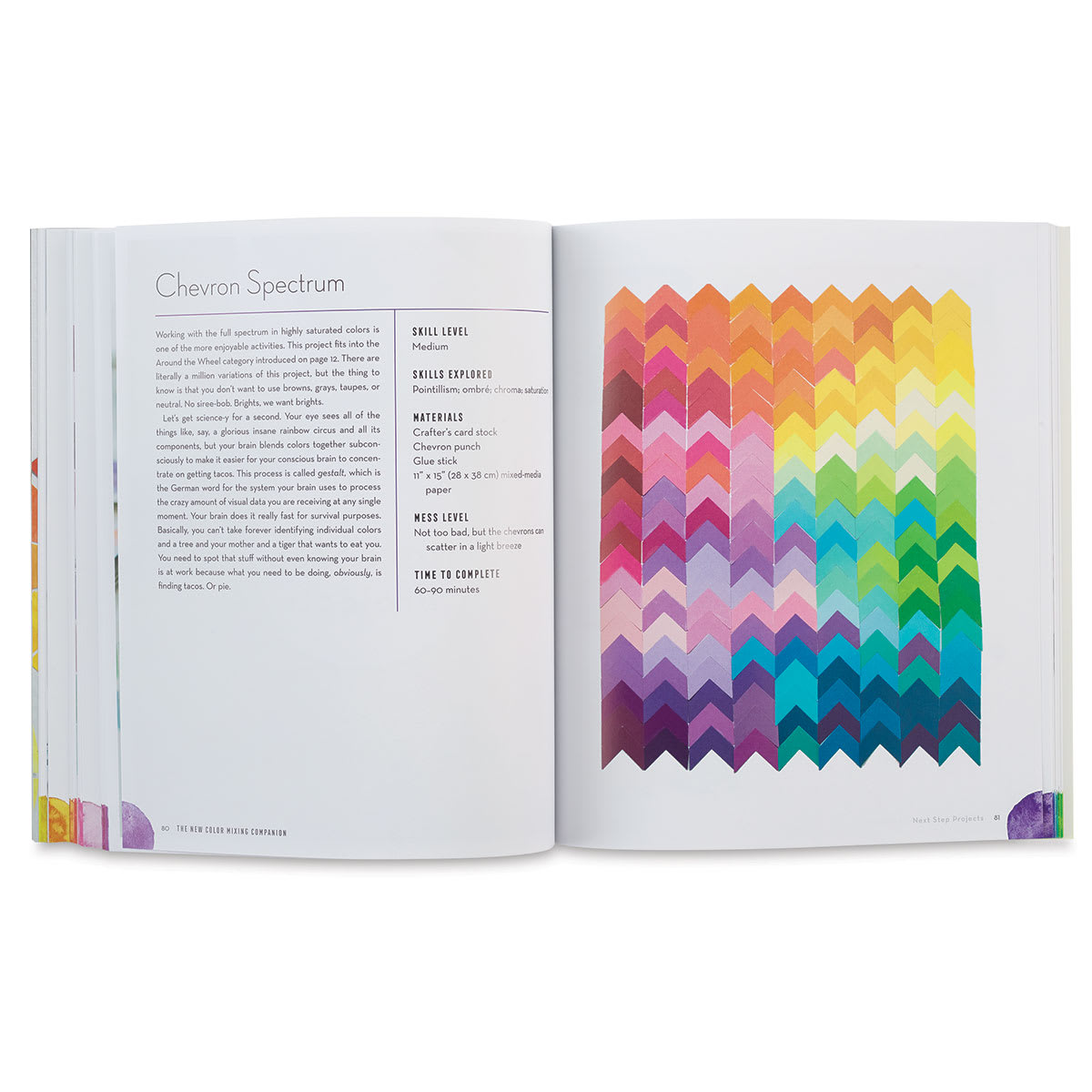 The New Color Mixing Companion - Spread showing Color Tone Chevron paper project
