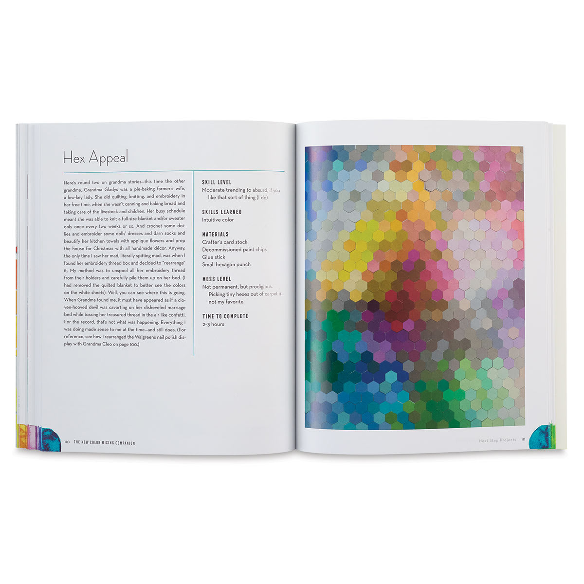 The New Color Mixing Companion - Spread of Project making pictures with Hexagonal paper pieces