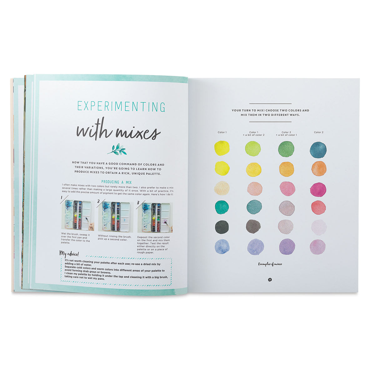 DIY Watercolor Flowers - Inside Chapter on Experimenting with Mixes